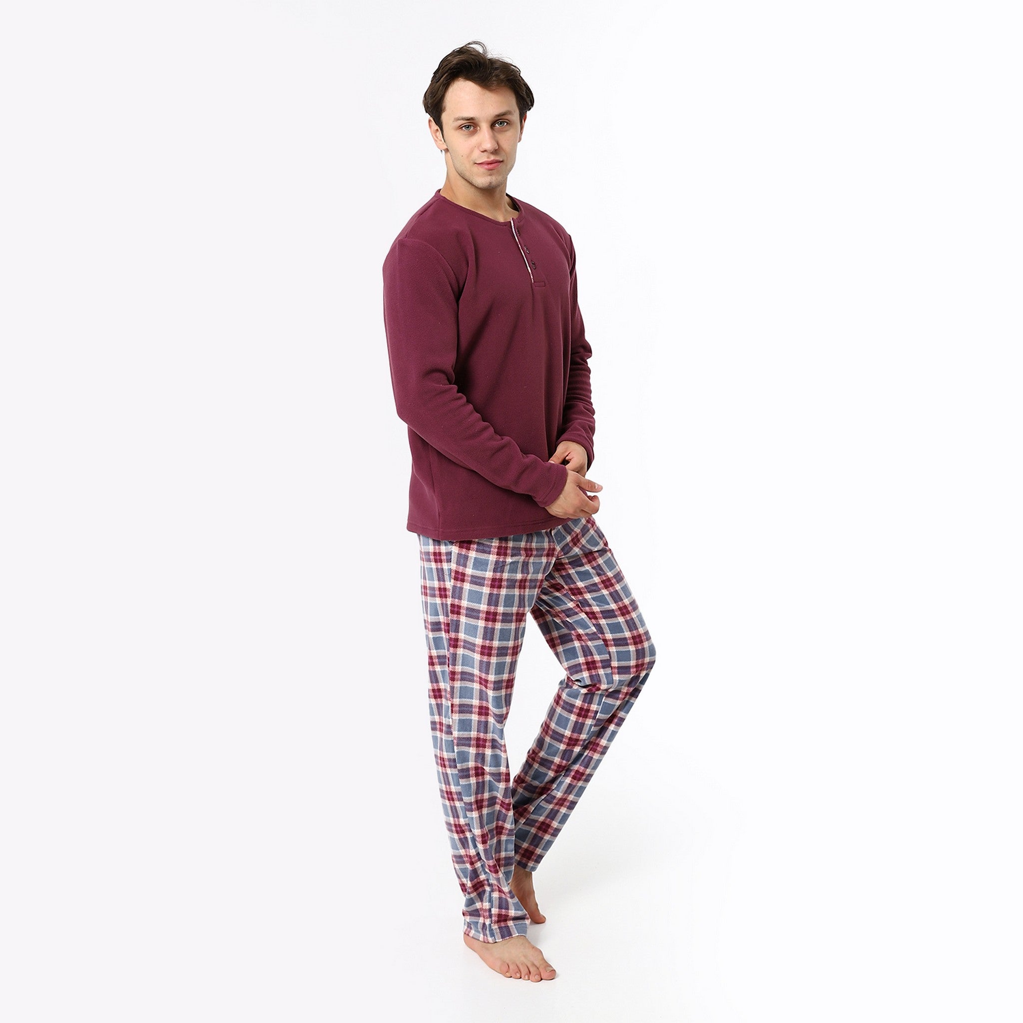 Maroon Plain Seasonal Pajama Set