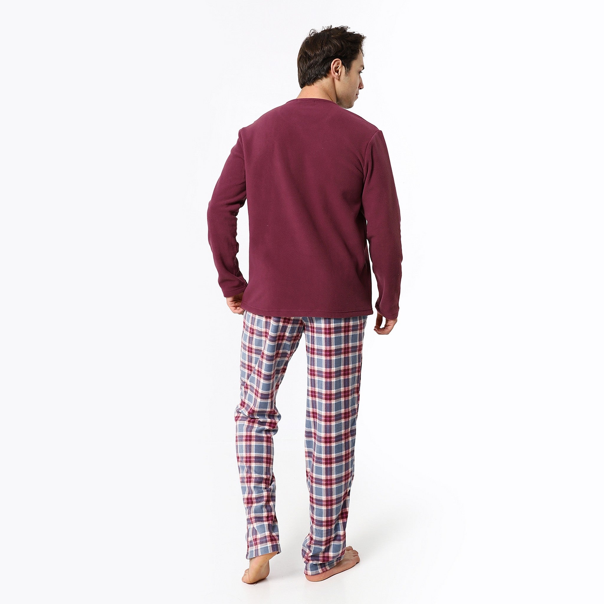 Maroon Plain Seasonal Pajama Set