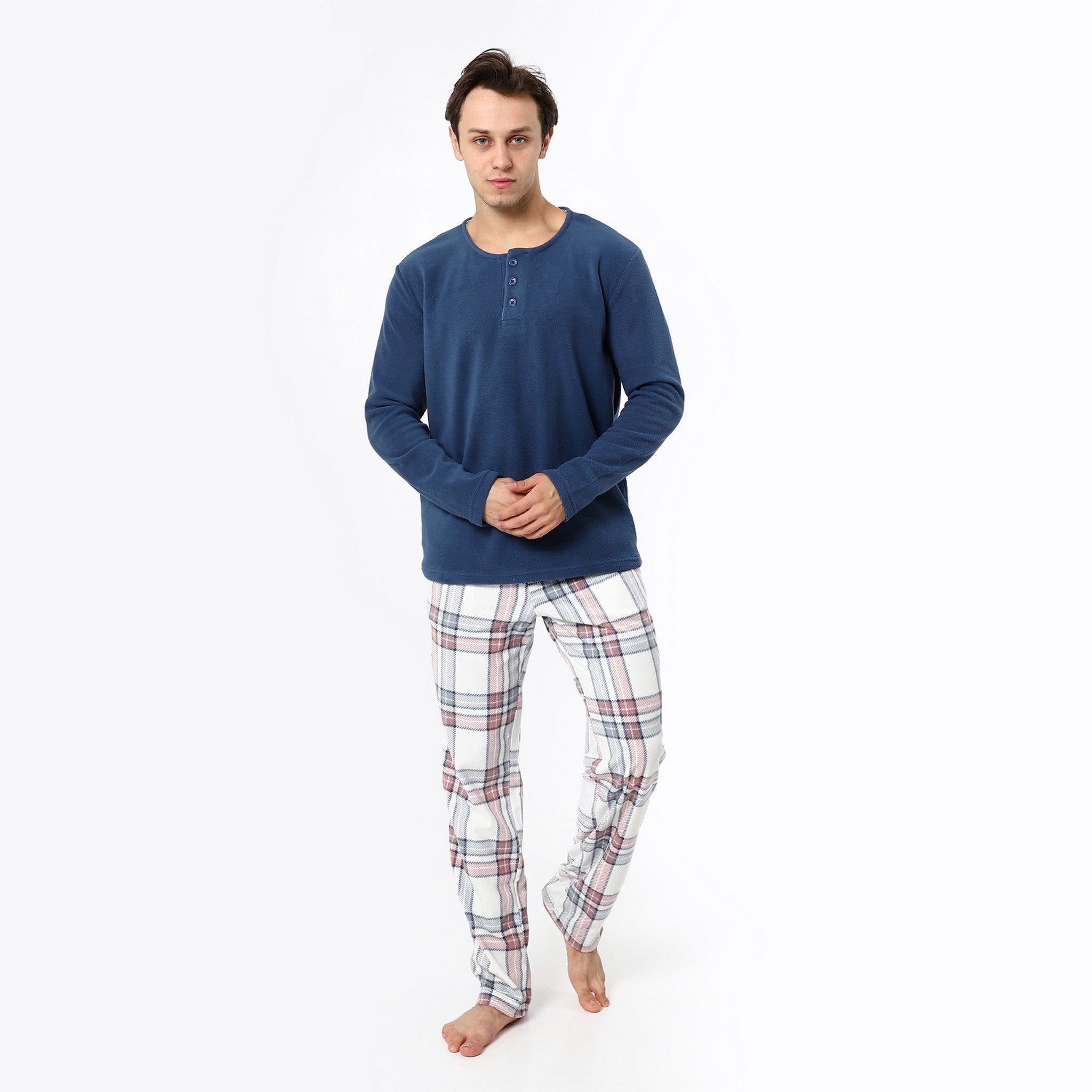 Navy Blue Plain Seasonal Pajama Set