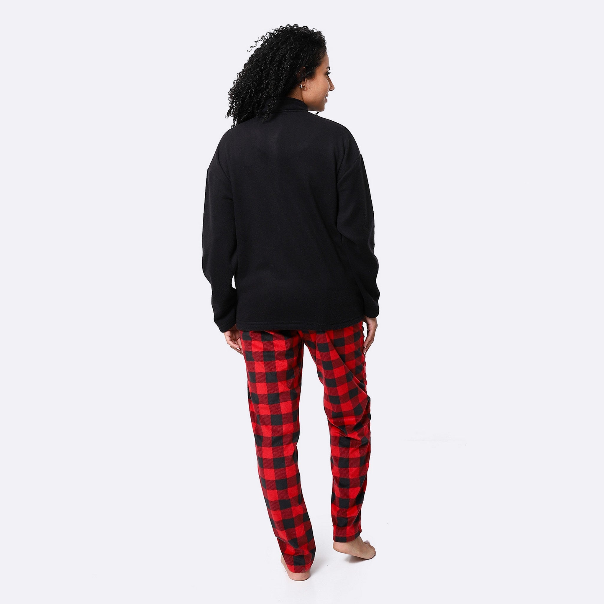 Black & Candy Red Warmy Pajama Set