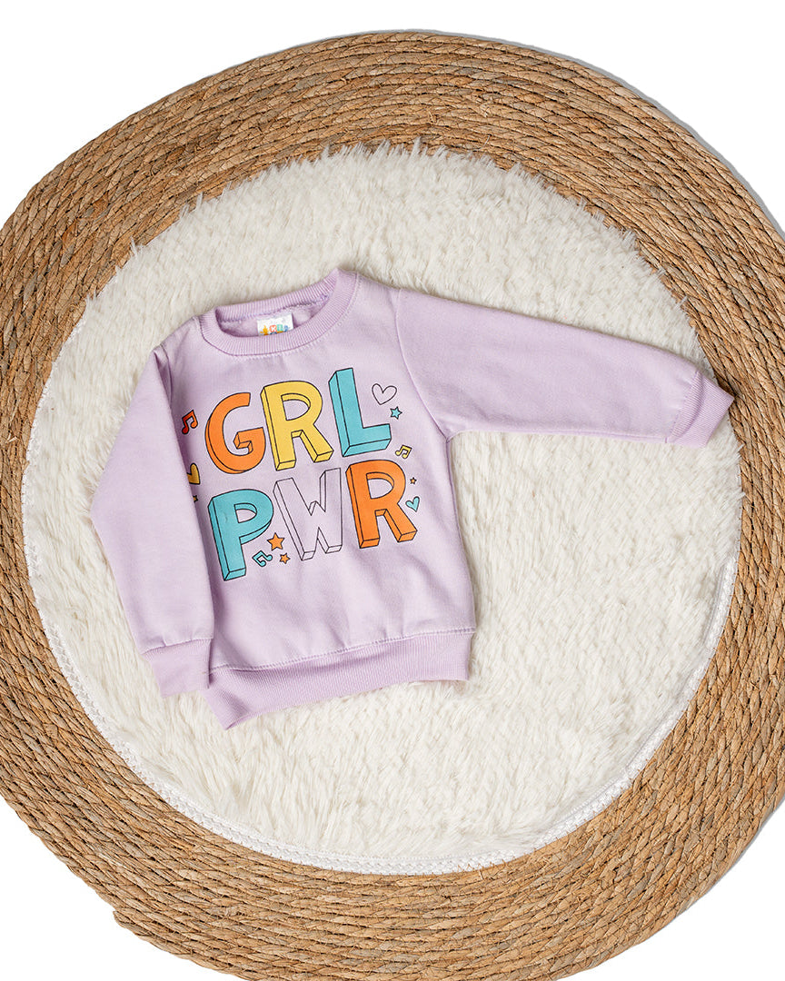 سويت شيرت بيبي بناتي مطبوع Grl Pwr