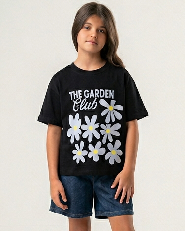 Girls Printed The Garden Short Sleeves T-Shirt