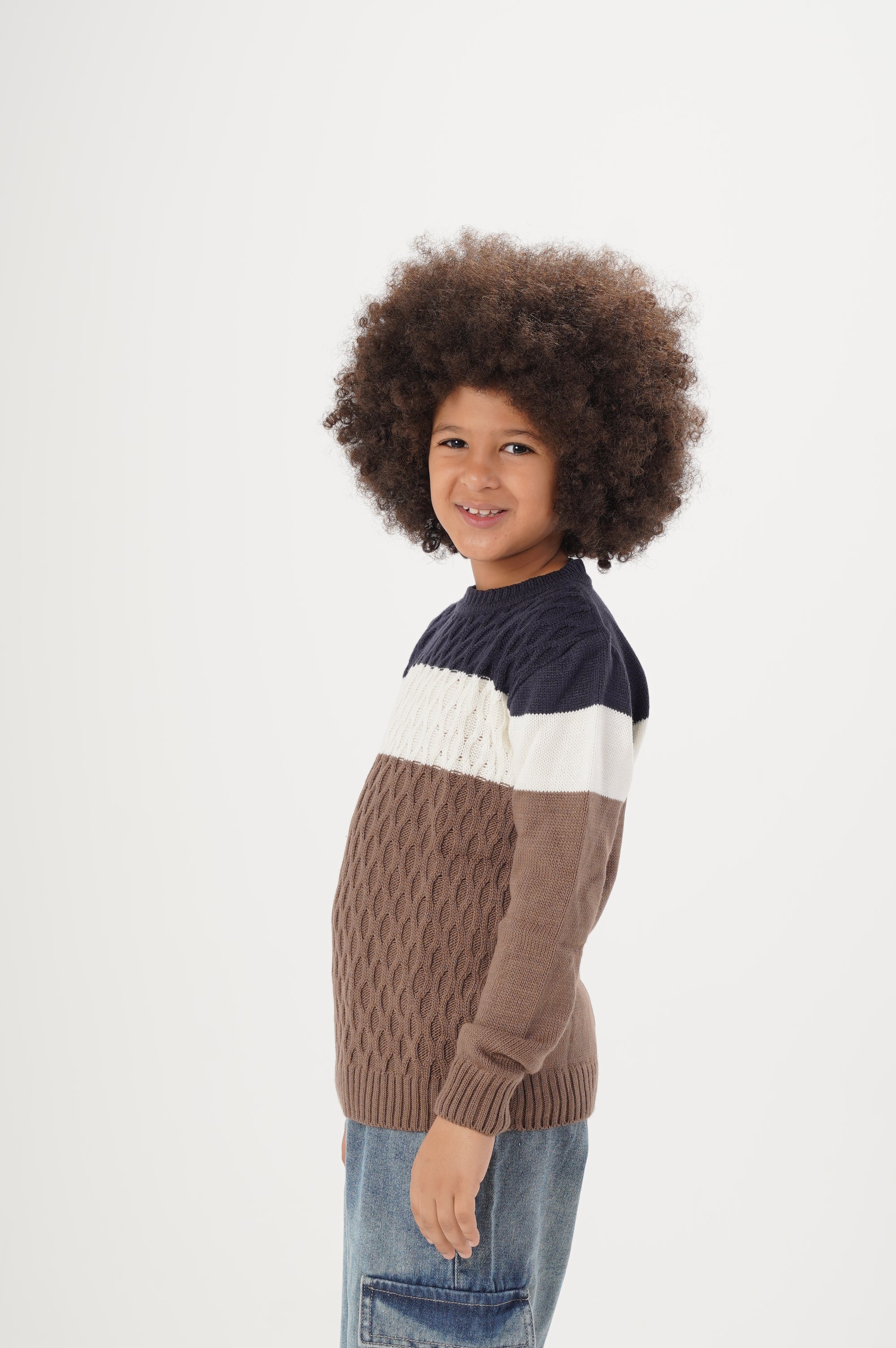 Jacquard Striped Pullover