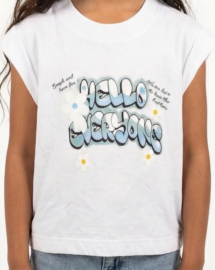 Girls Printed Hellow Cut T-Shirt