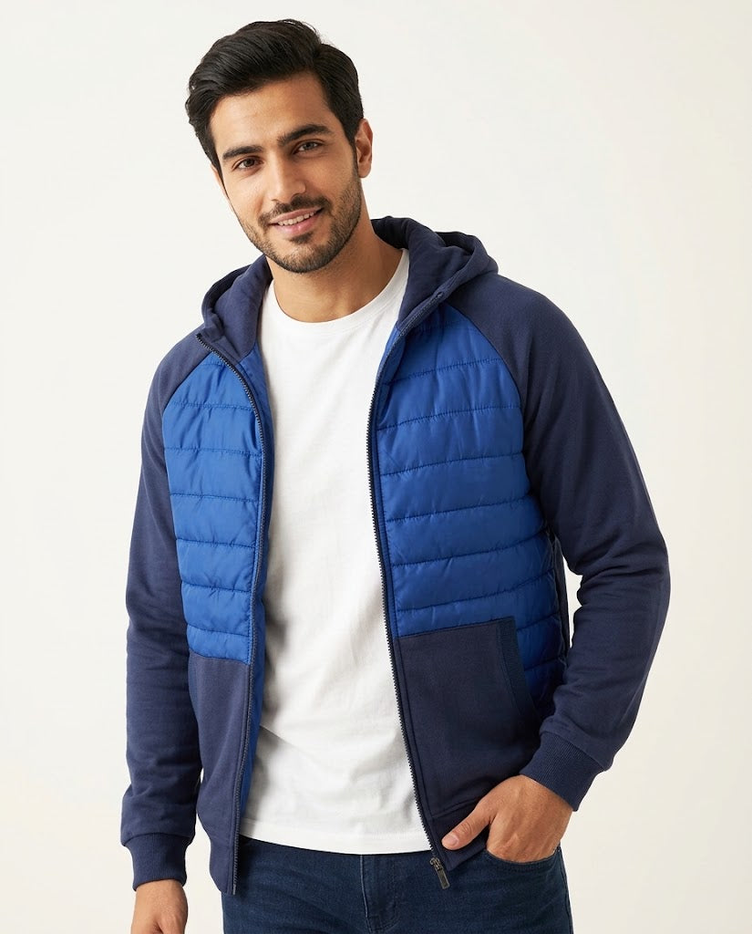 Men’s Puffer Panel Fleece Hoodie