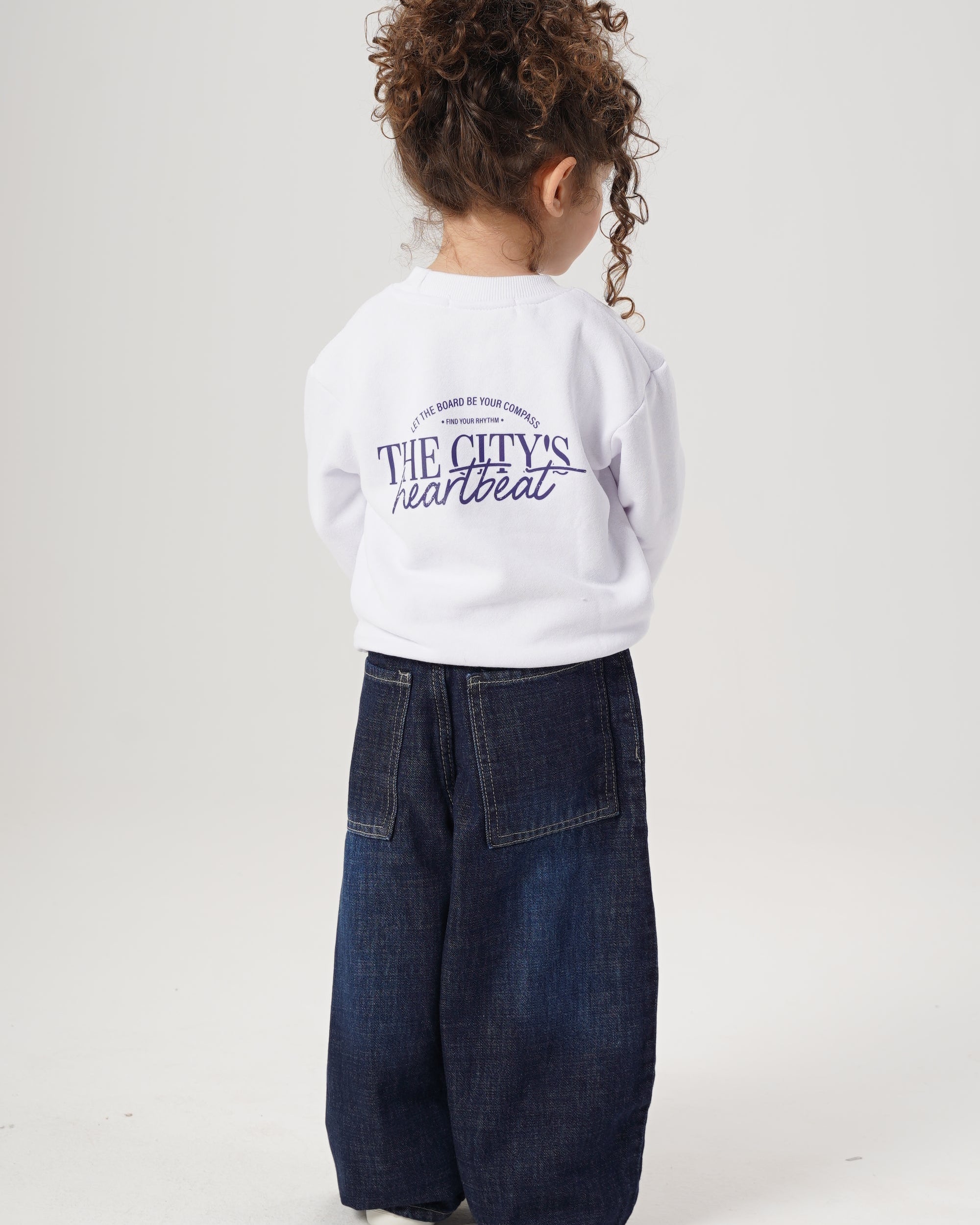 سويت شيرت بناتي مطبوع من الجهتين