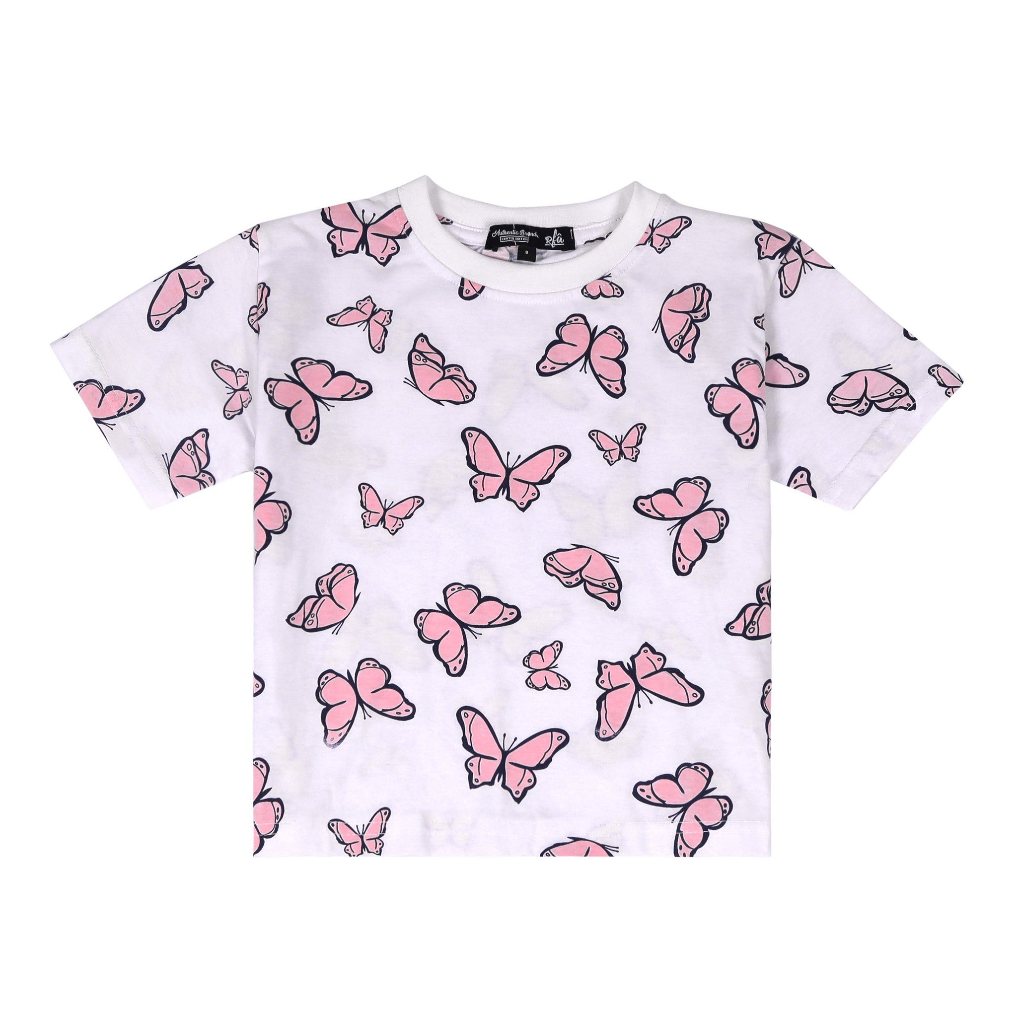 Butterfly Print White T-Shirt