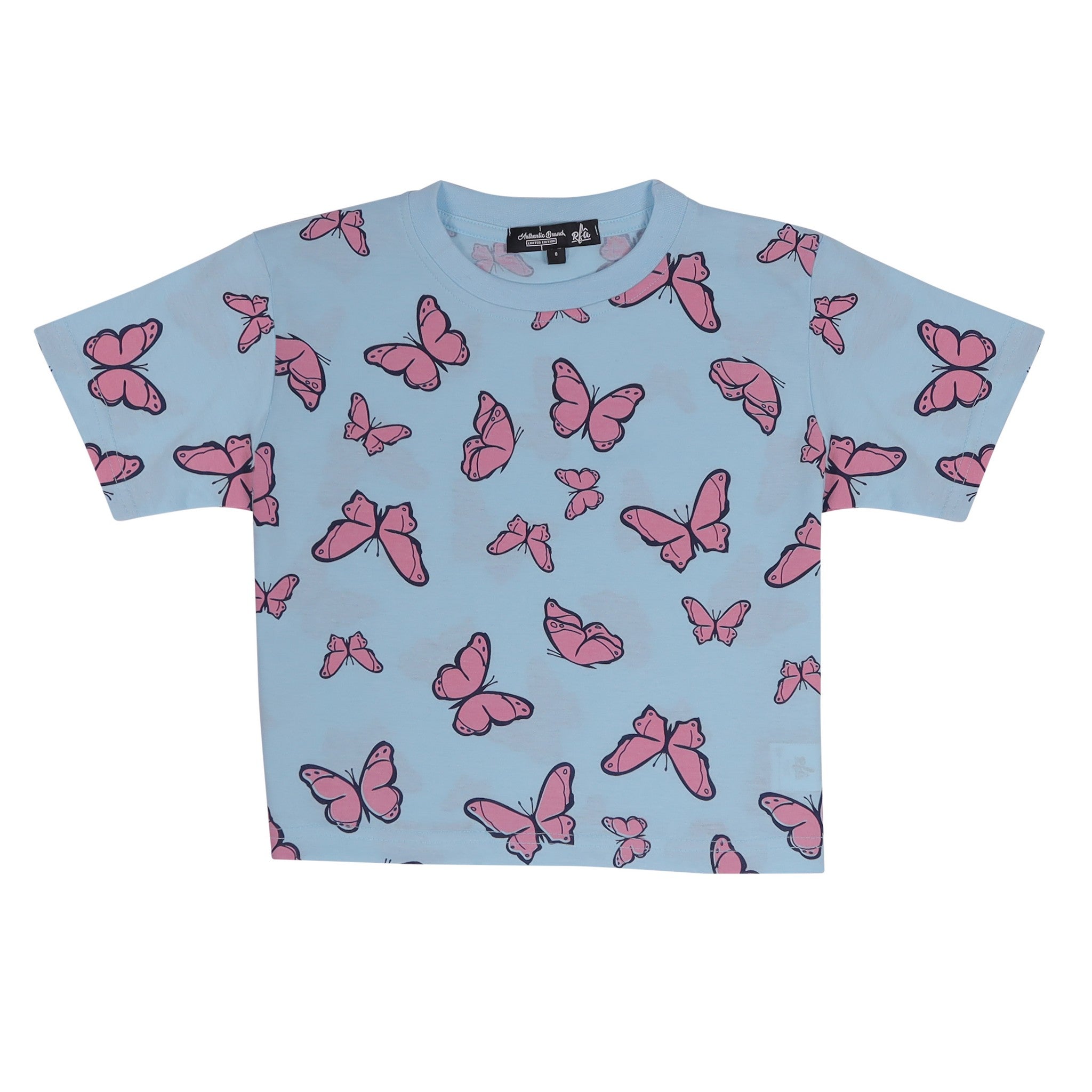 Butterfly Print Blue T-Shirt