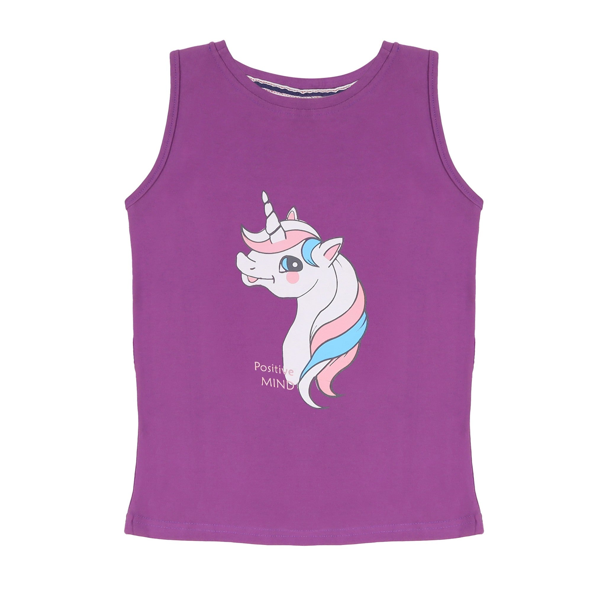 Unicorn Print Purple Cut Shirt