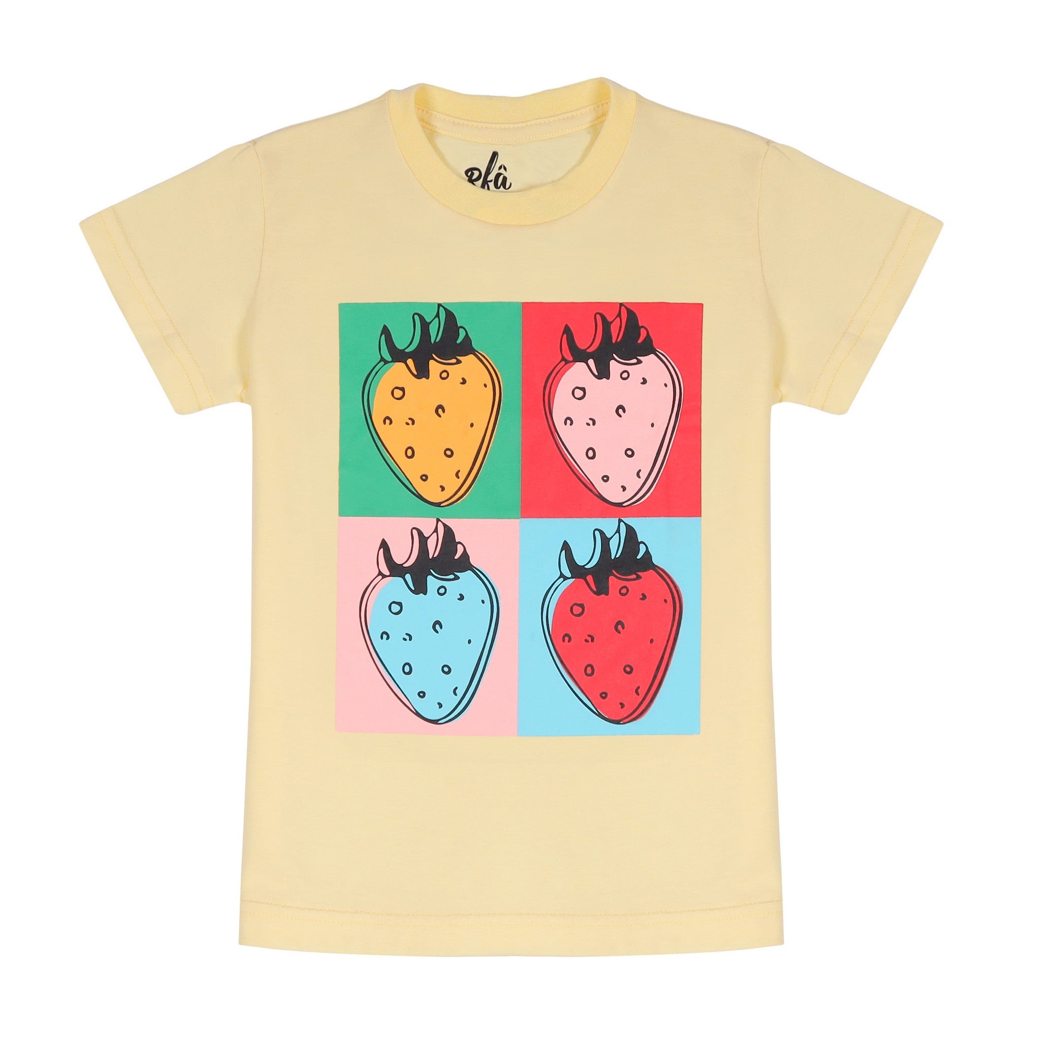 Fruits Print Yellow T-Shirt