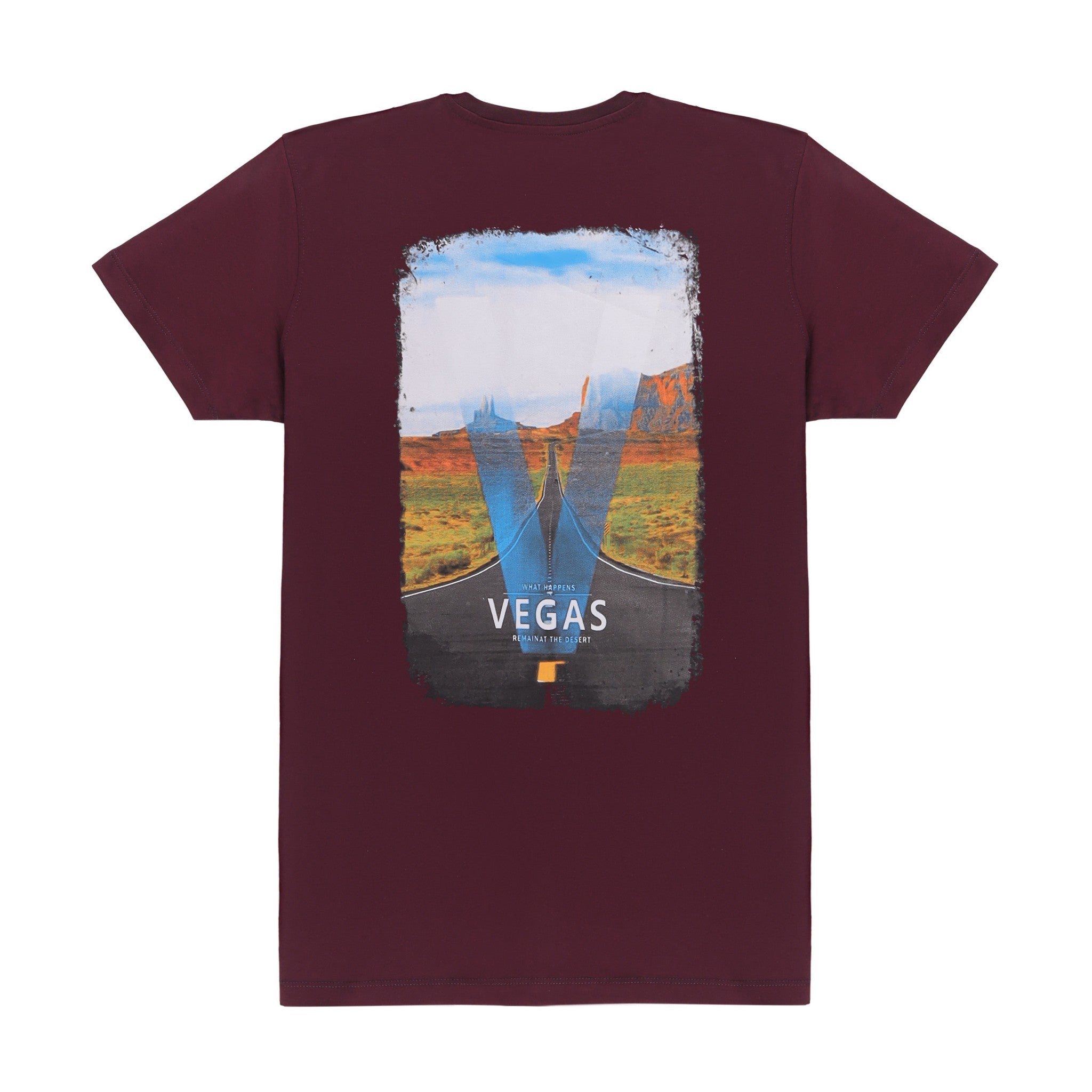 Vegas Print Magenta T-Shirt