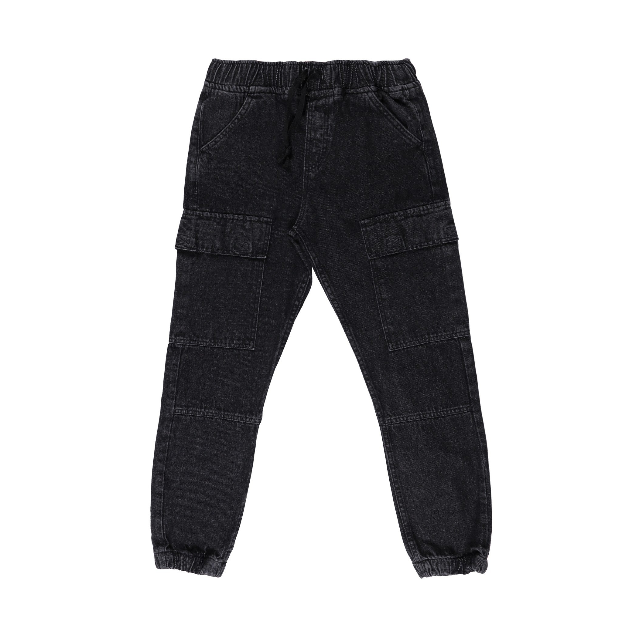 Boys Black Cargo Jeans