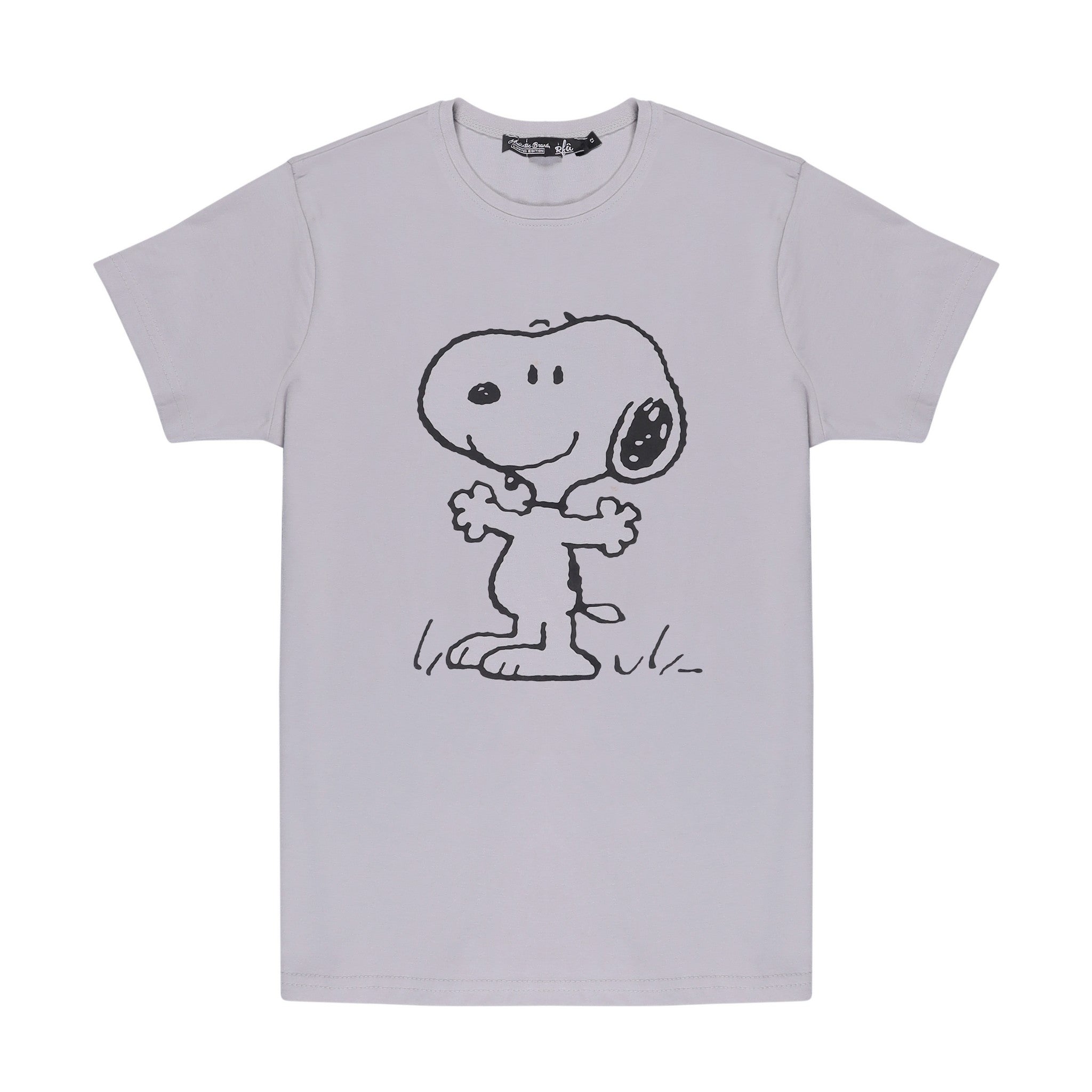 Snoopy Dog Print Grey T-Shirt
