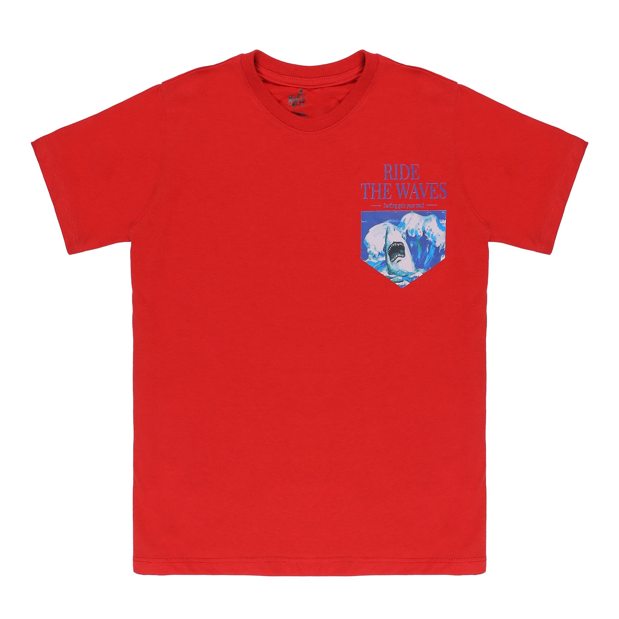 Ride The Wave Print Red T-Shirt