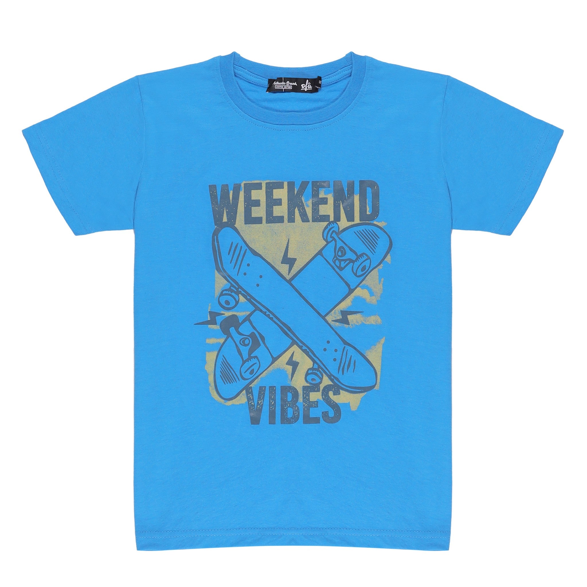 Weekend Print Blue T-Shirt