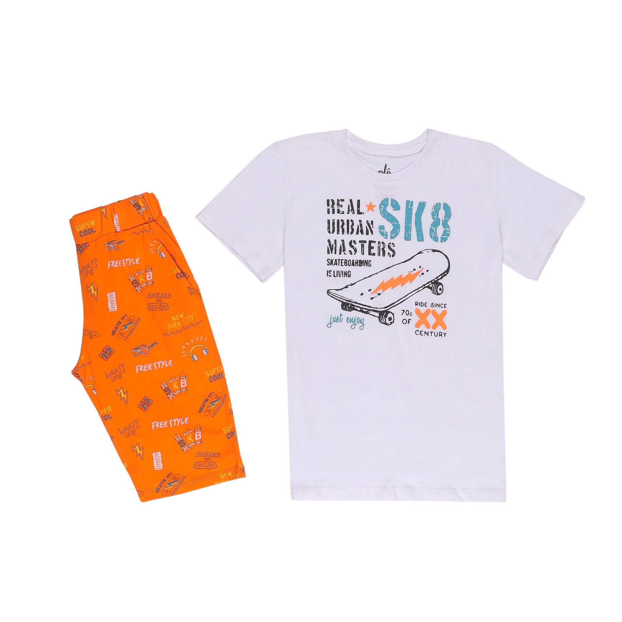 SK8 Print Top and Short Pajama