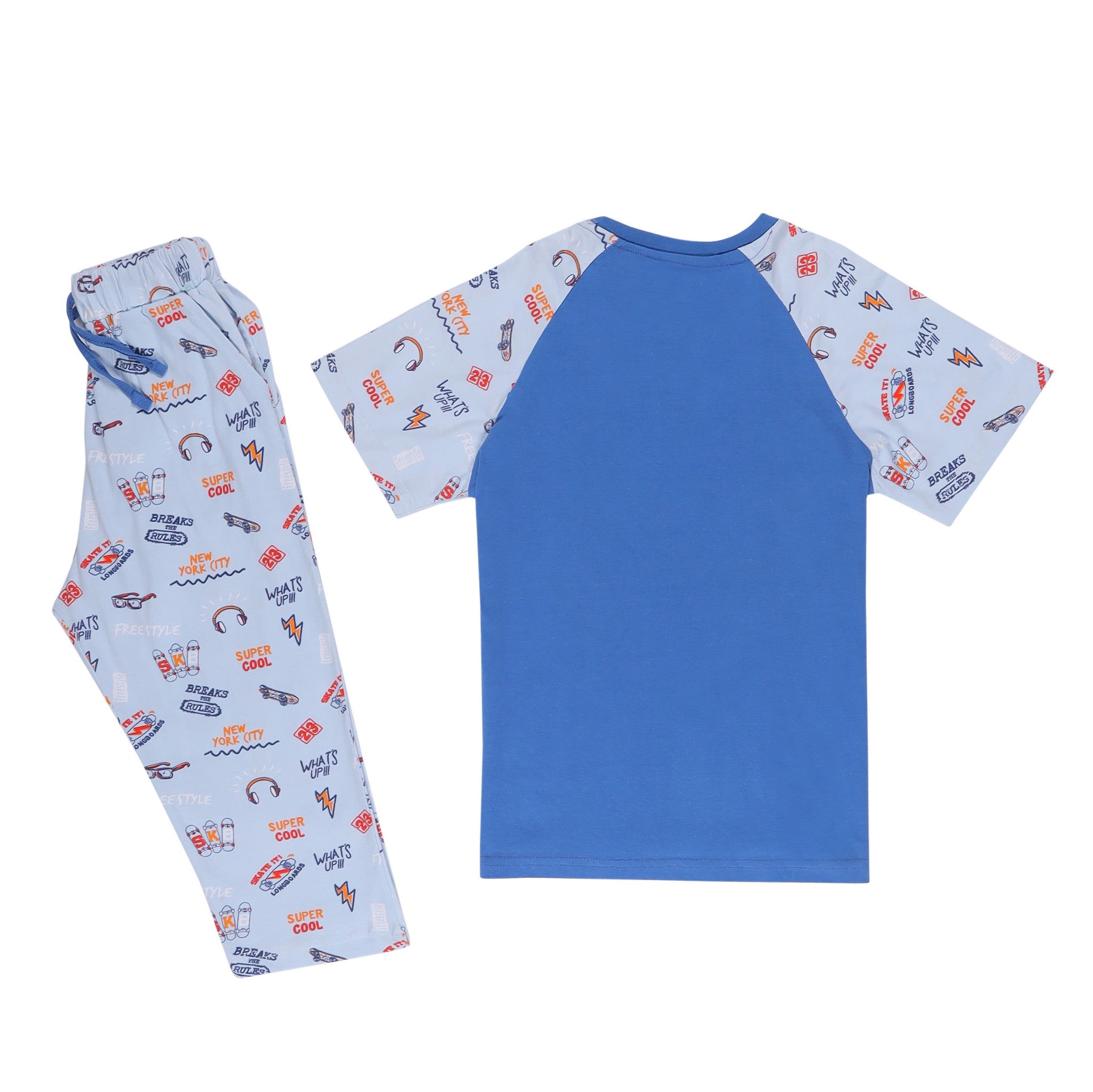 Skate Print Blue Pajama