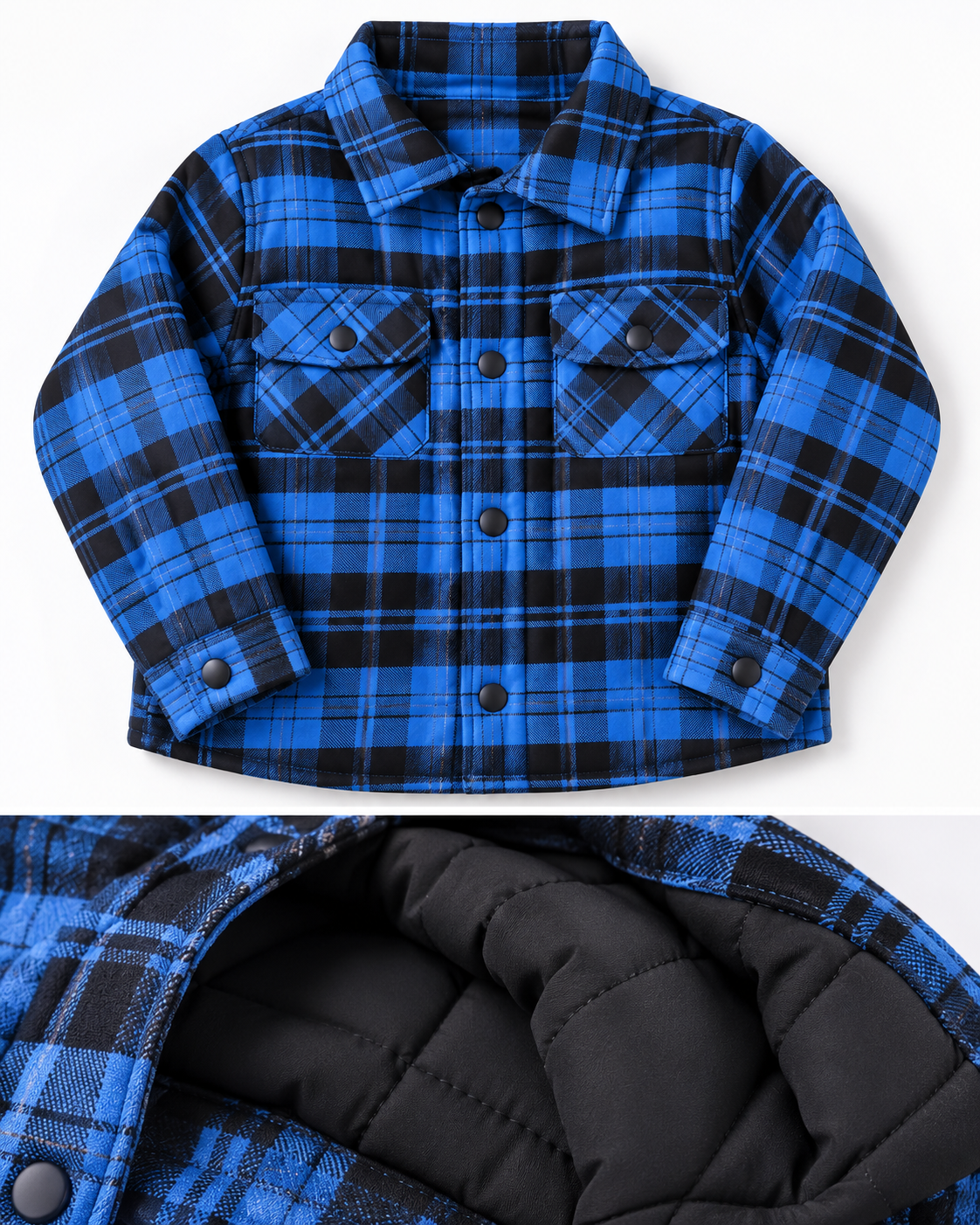 Boys Plaidded Jacket W/2 Pocket