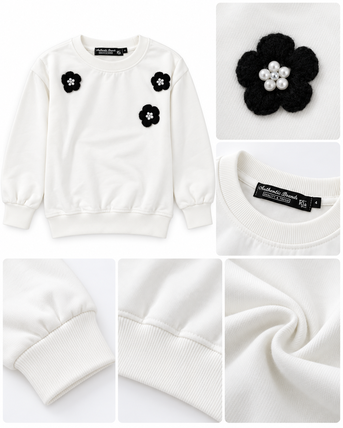Girls Sweatshirt W/Round Neck
