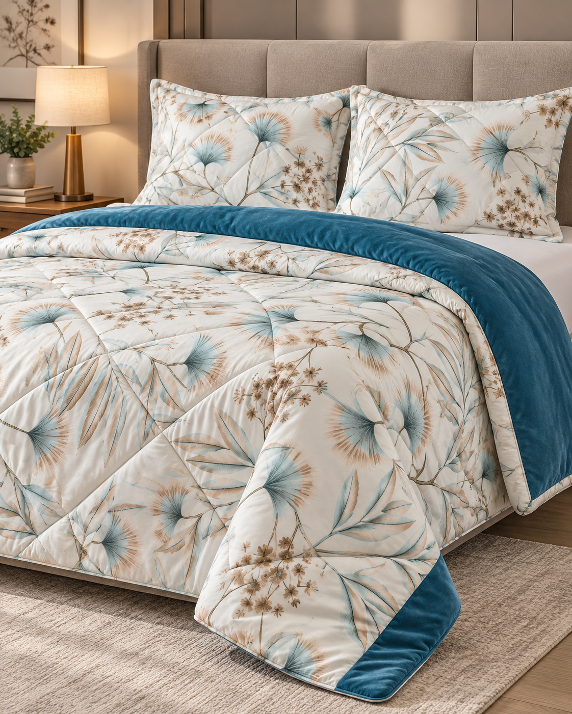 Quilt Double Face Set W/2 Pillow Case