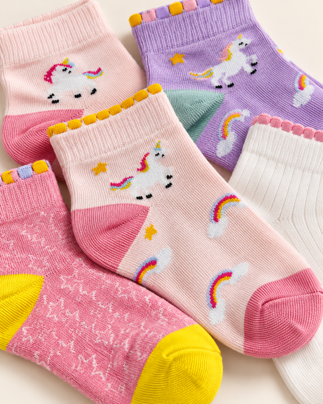 Girls Half Socket Socks Pack 5pc