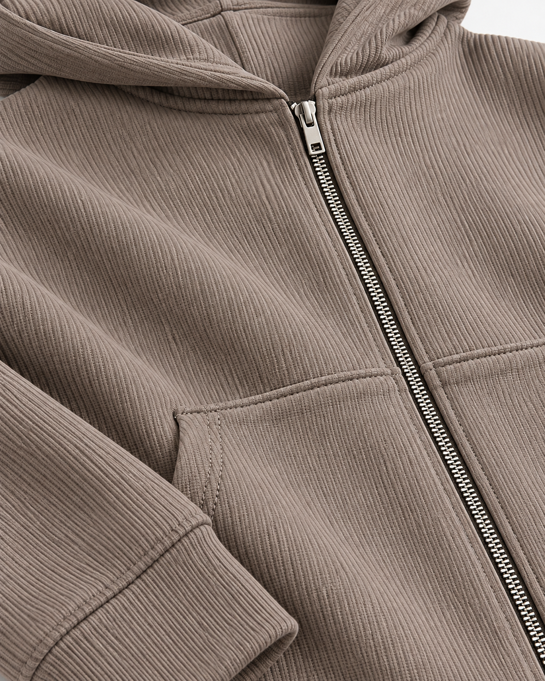 Men Hodded Plain Sweatshirt W/Zipper
