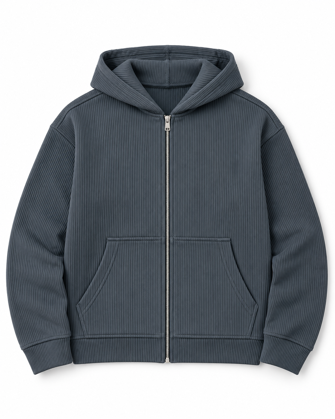 Men Hodded Plain Sweatshirt W/Zipper