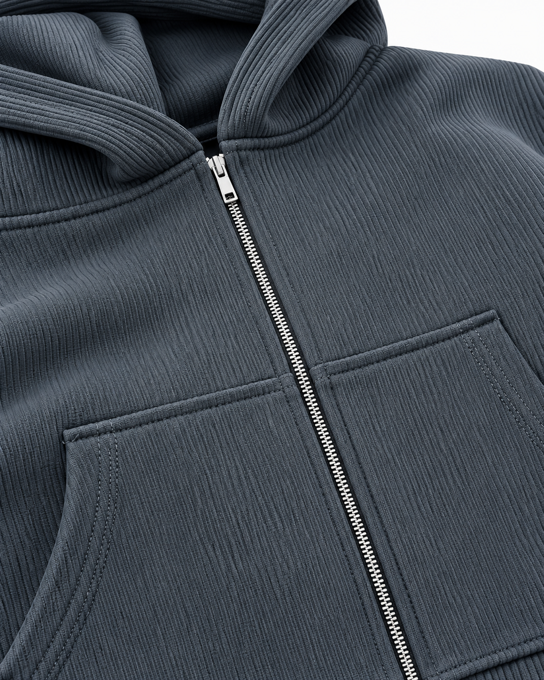 Men Hodded Plain Sweatshirt W/Zipper