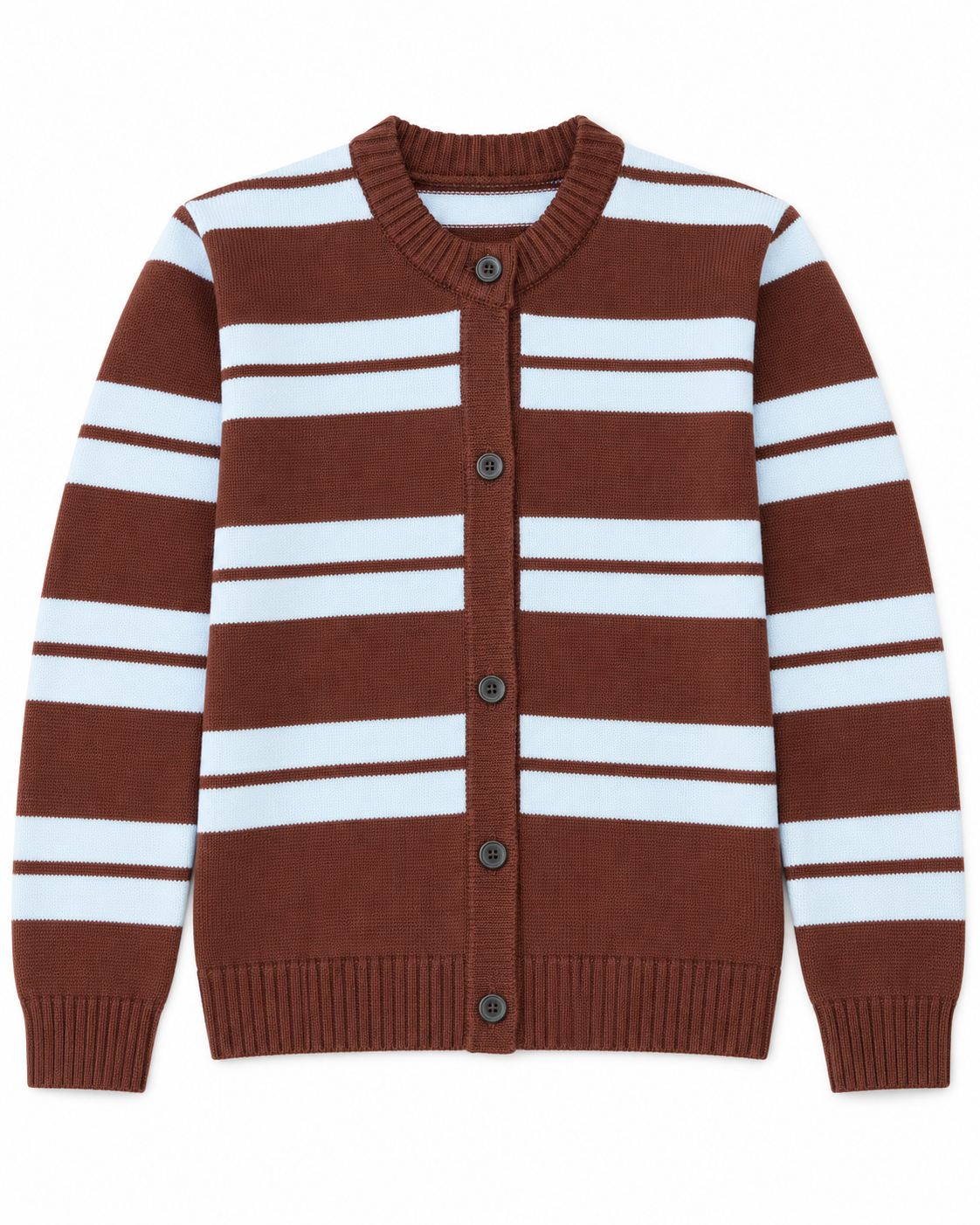 Women Stripped Pullover W/Buttons
