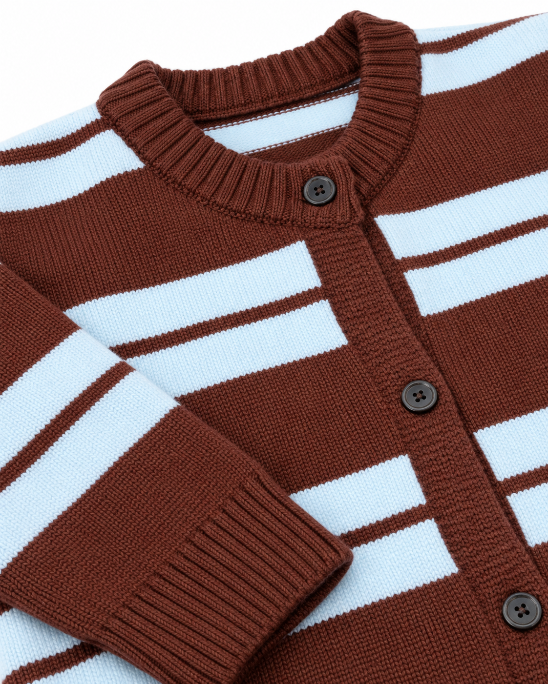 Women Stripped Pullover W/Buttons