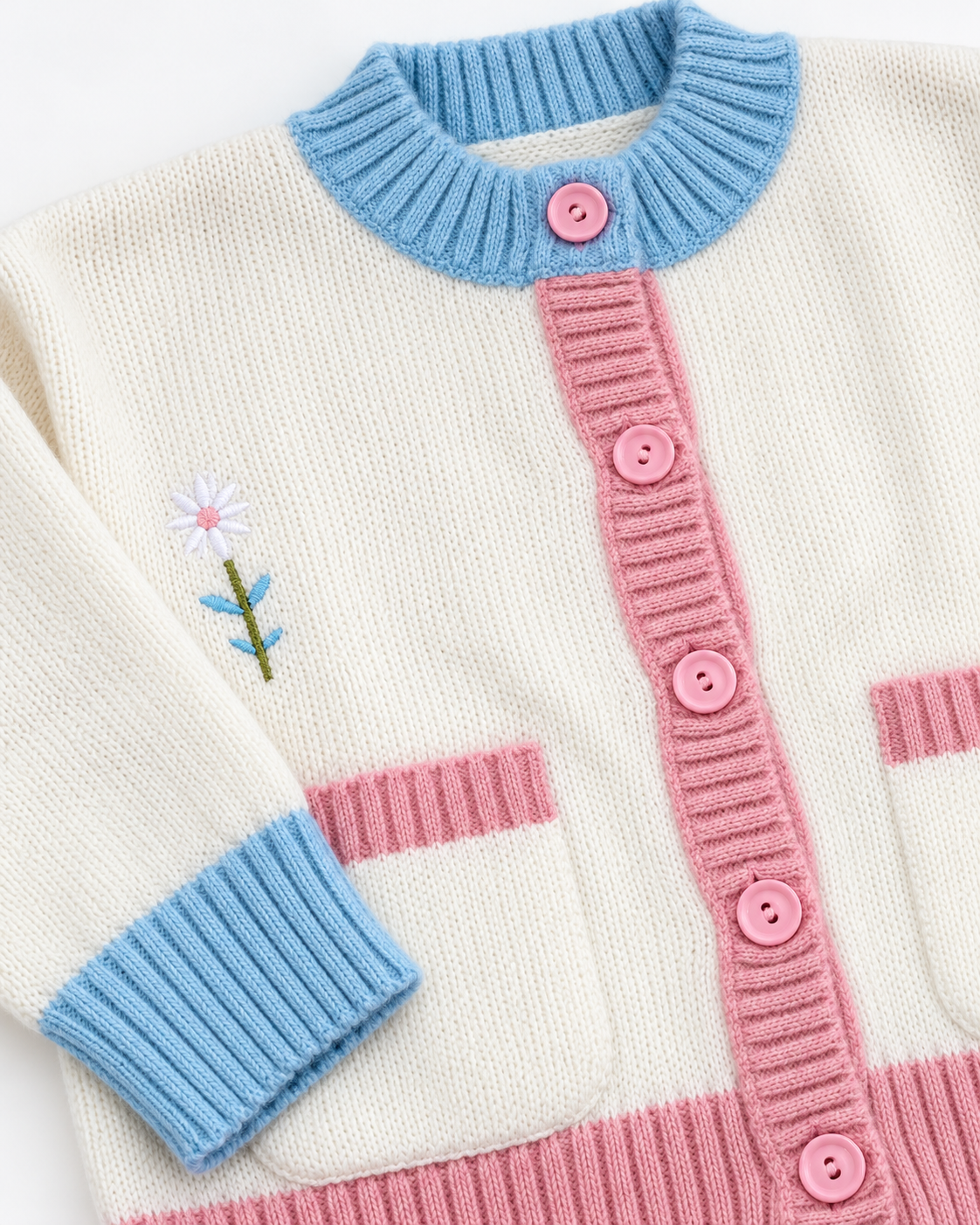 Girls Buttons Pullover W/2 Pockets