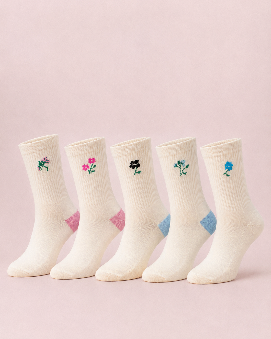 Girls Cotton Long Socks Pack5