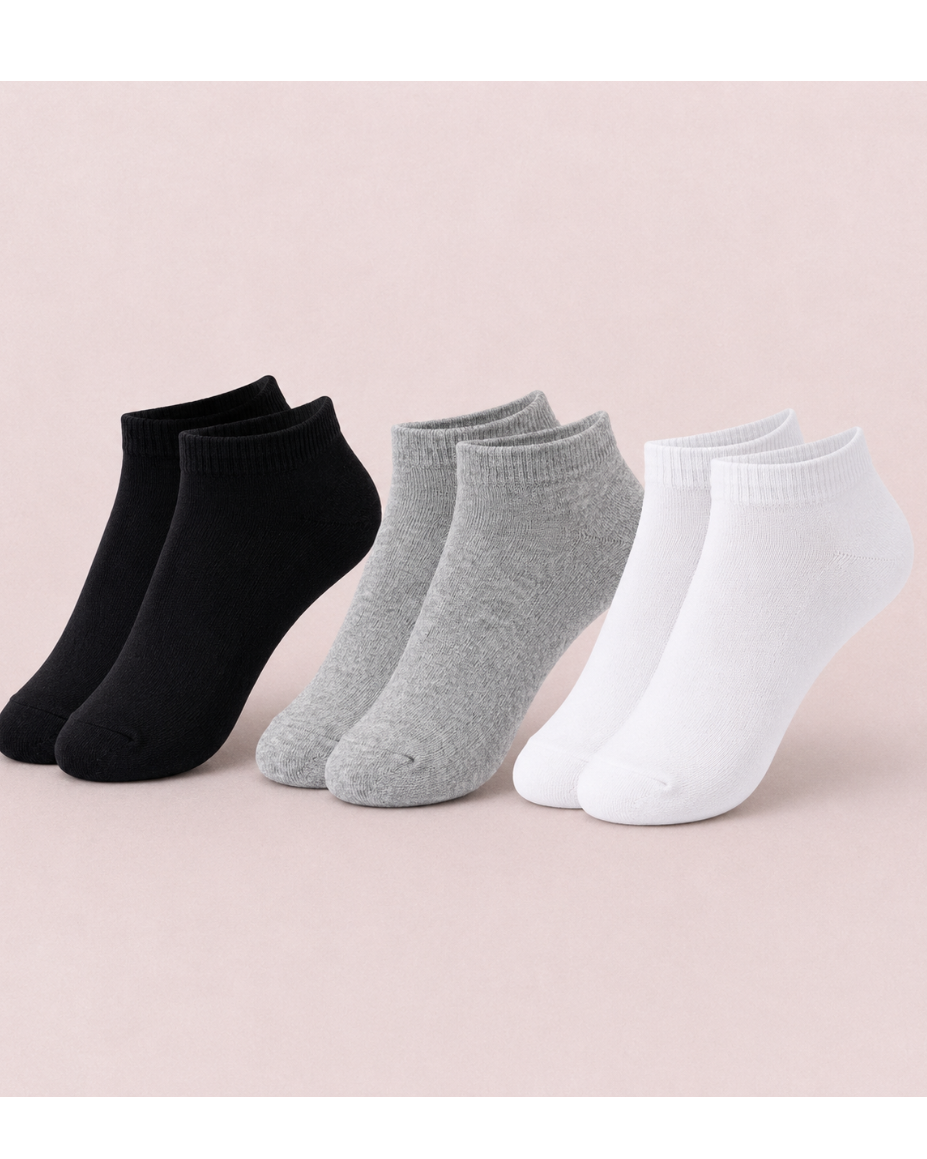 Boys Cotton Plain Long Socks 3Pc