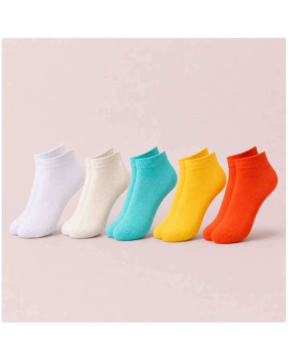 Girls Cotton Plain Socket 5pc