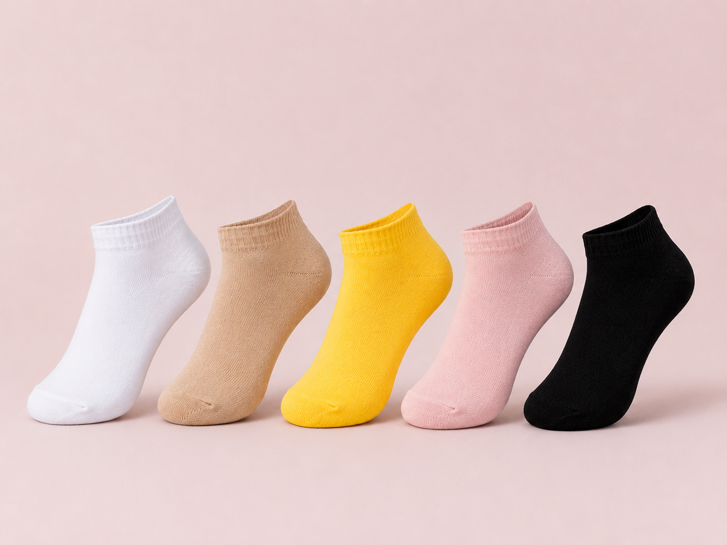 Girls Cotton Plain Socket 5pc