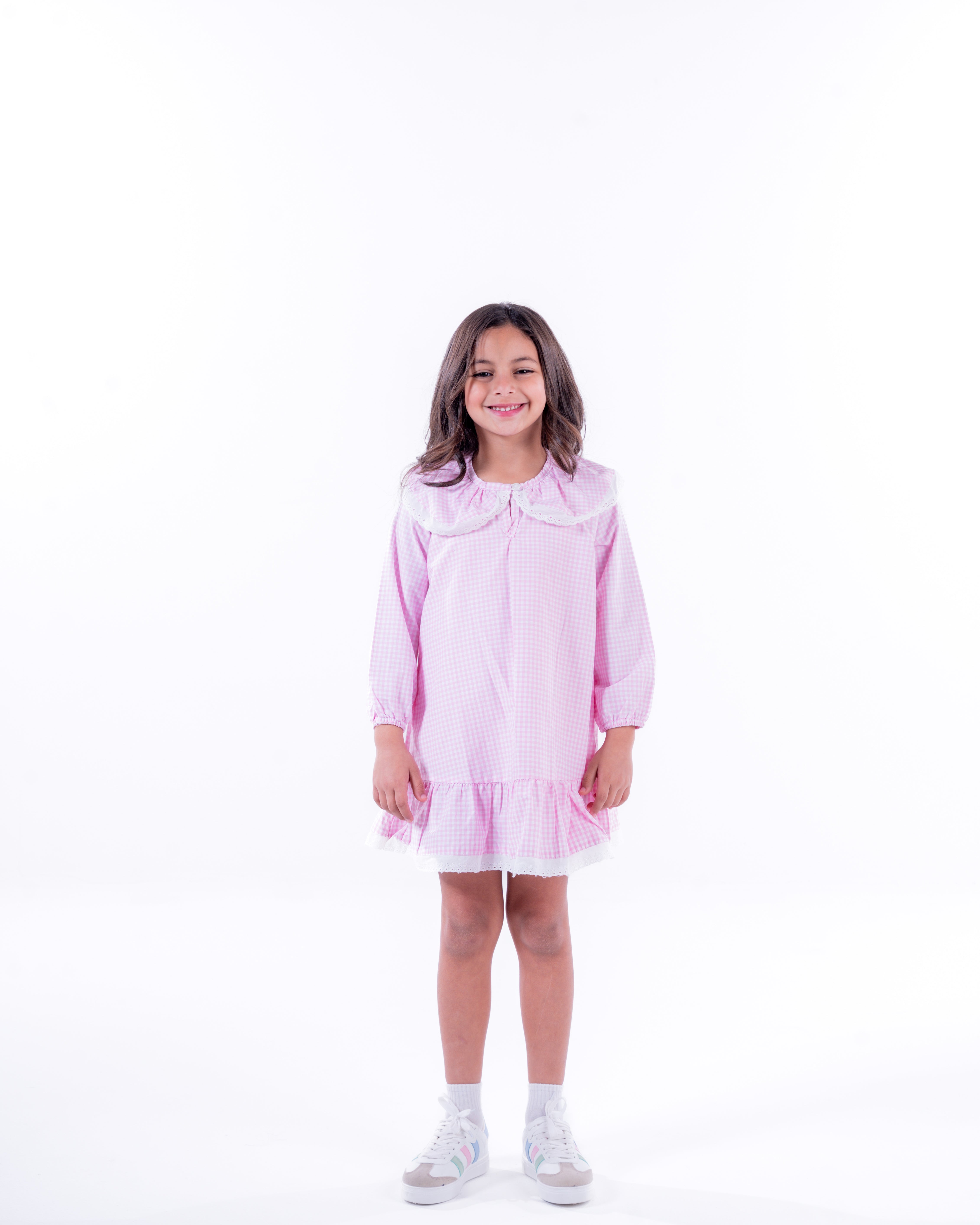Girls Plaid Long Sleeves Dress