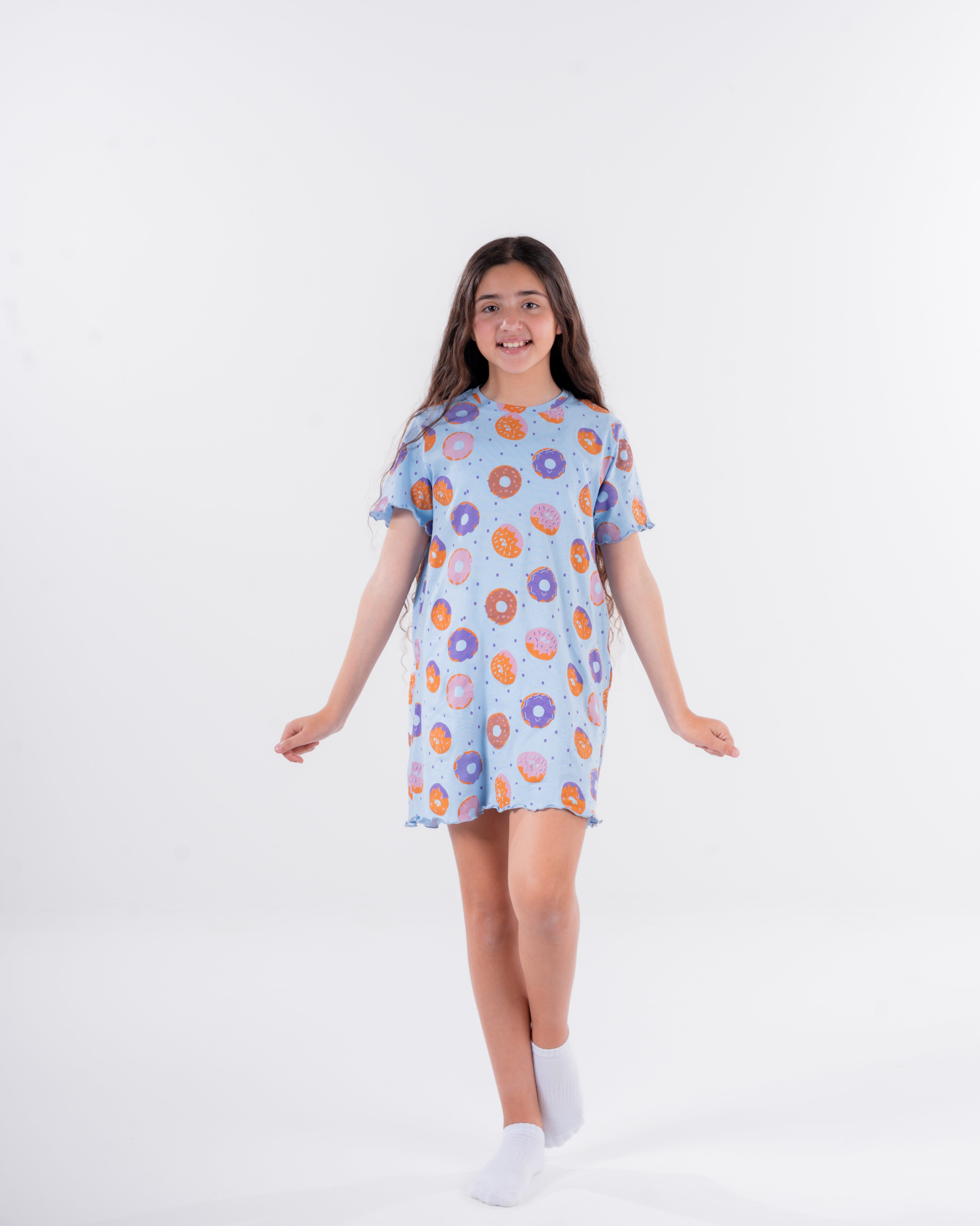 Girls Printed Dounts Nightgown