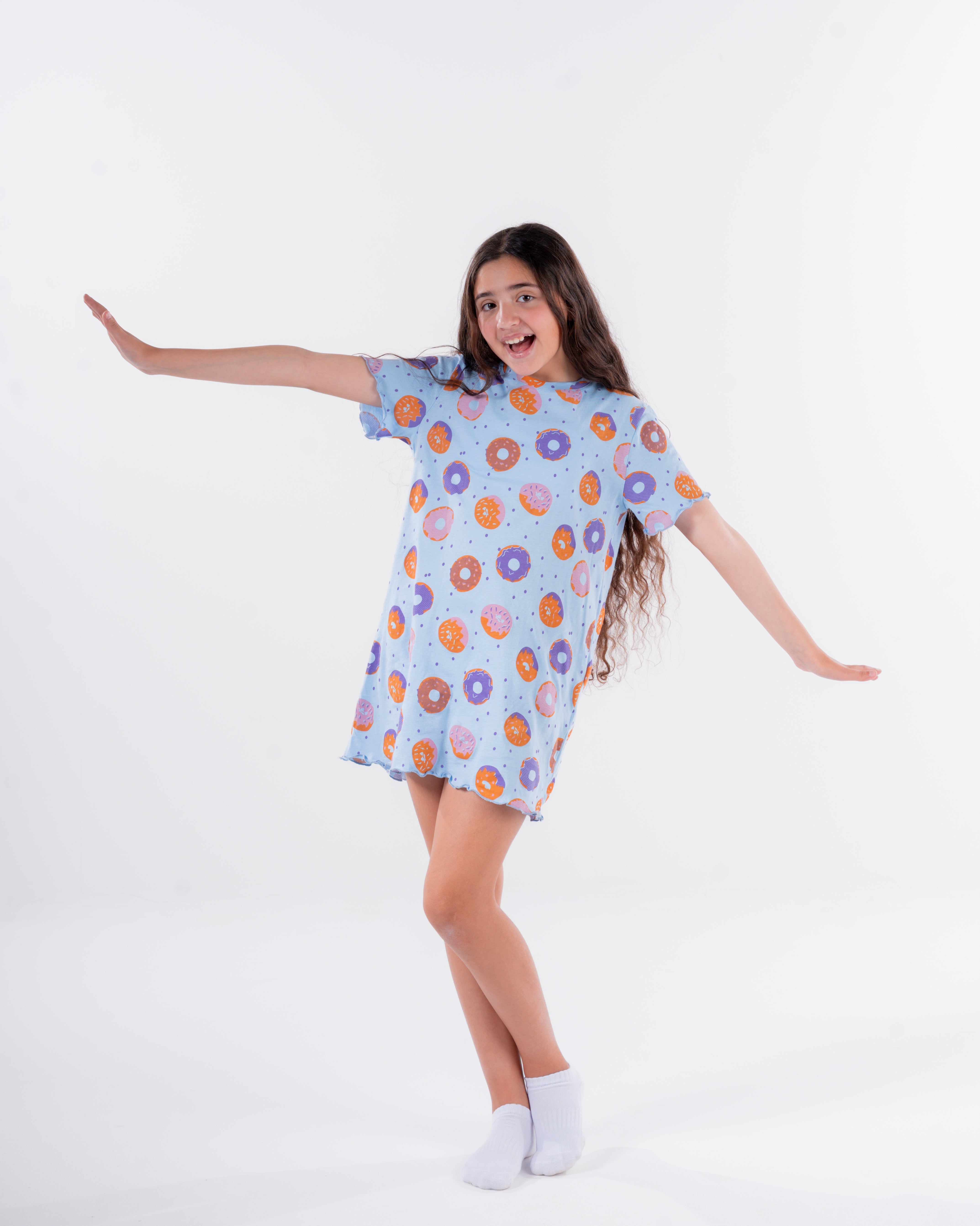Girls Printed Dounts Nightgown