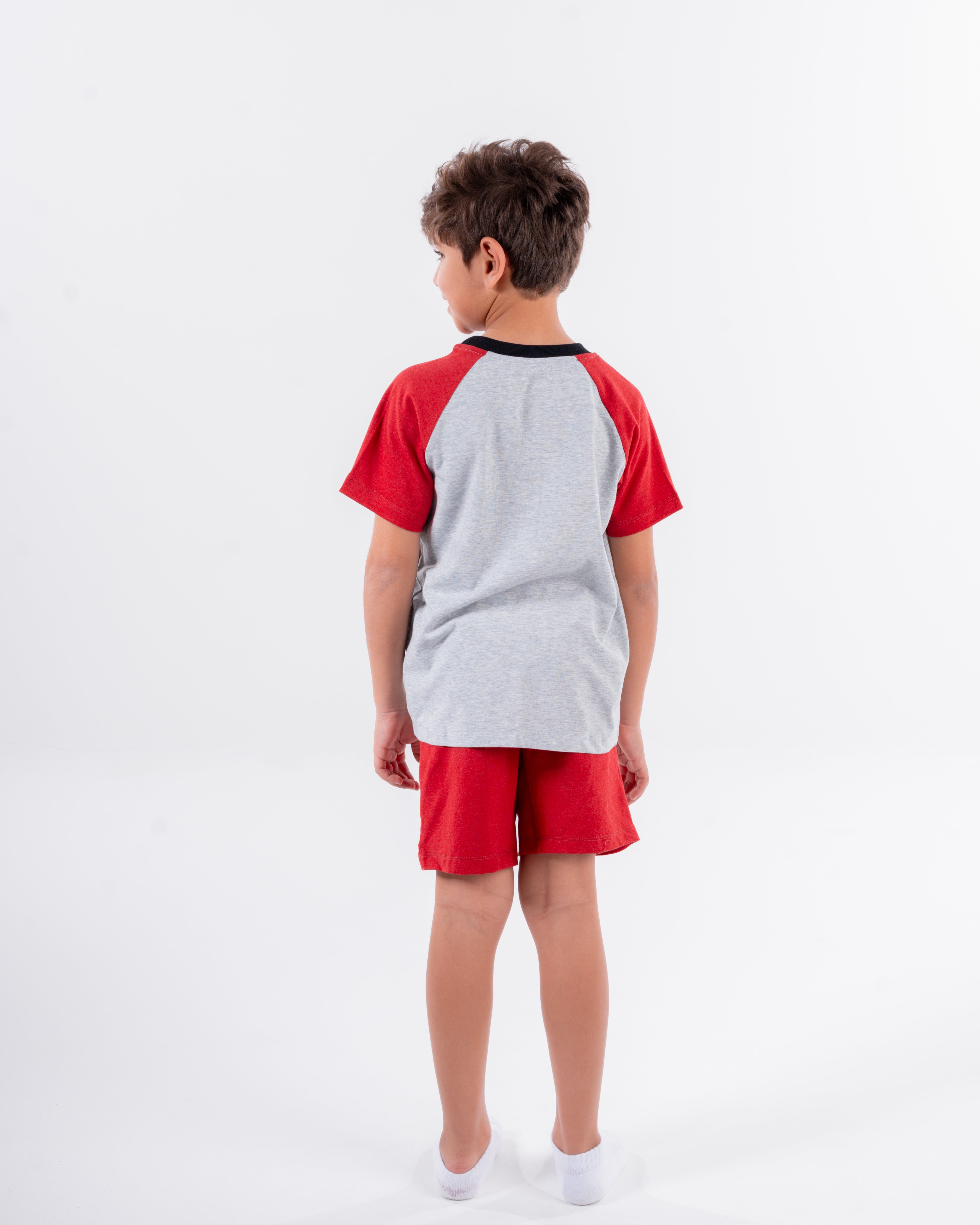 Boys Printed Brown Half Sleeves Pyjama
