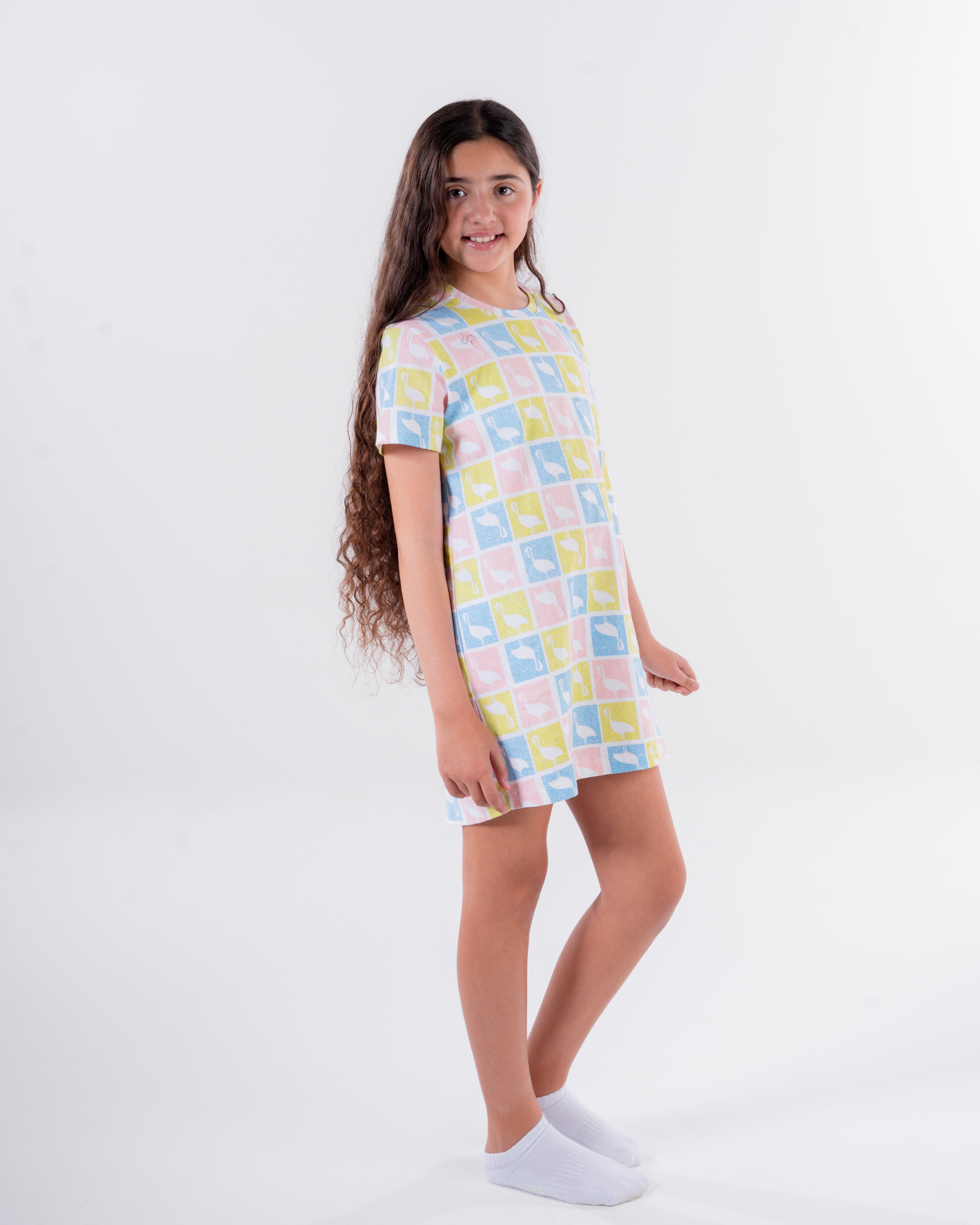 Girls Printed Flamingo Nightgown