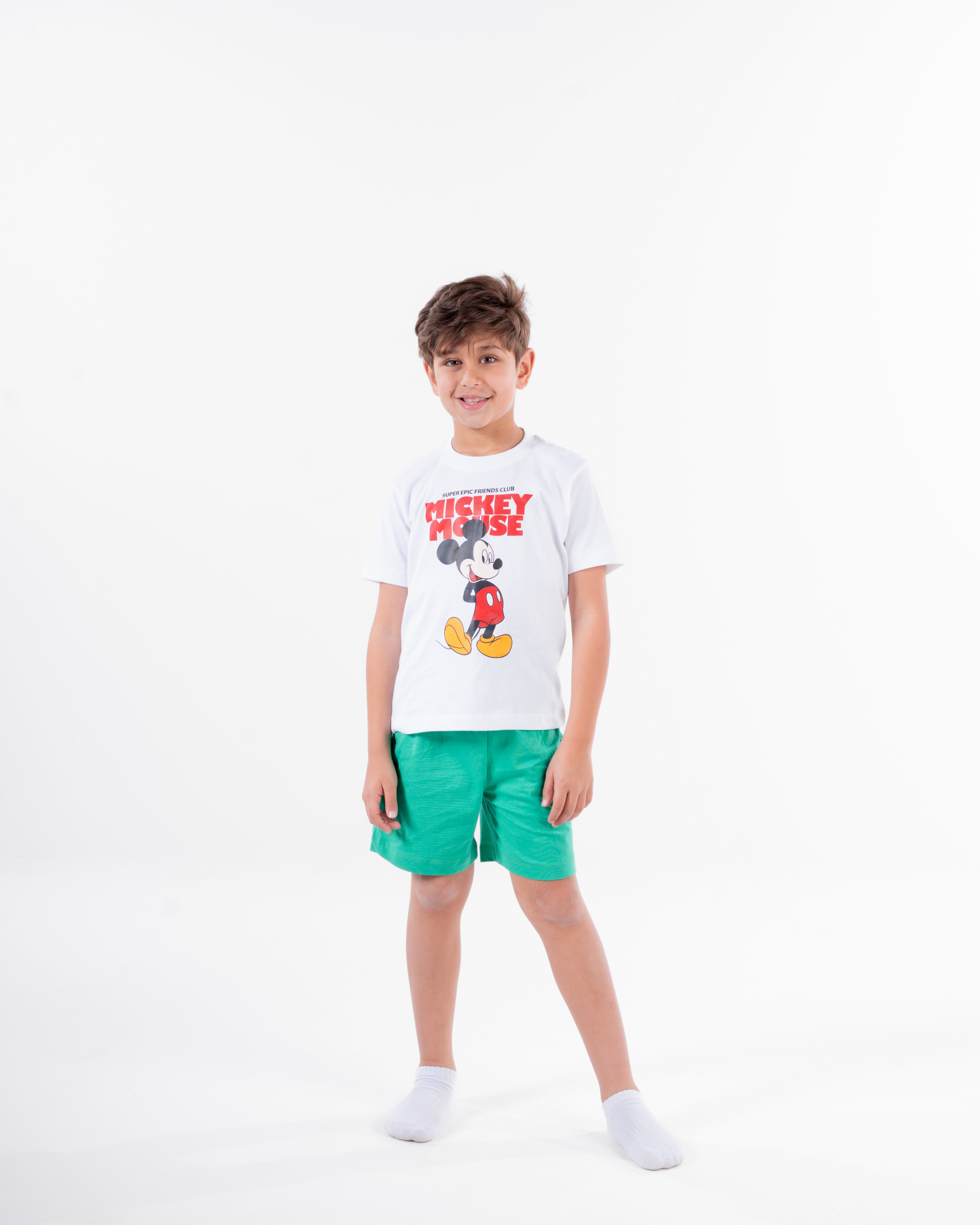 Boys Printed Mickey Half Sleeves Pyjama