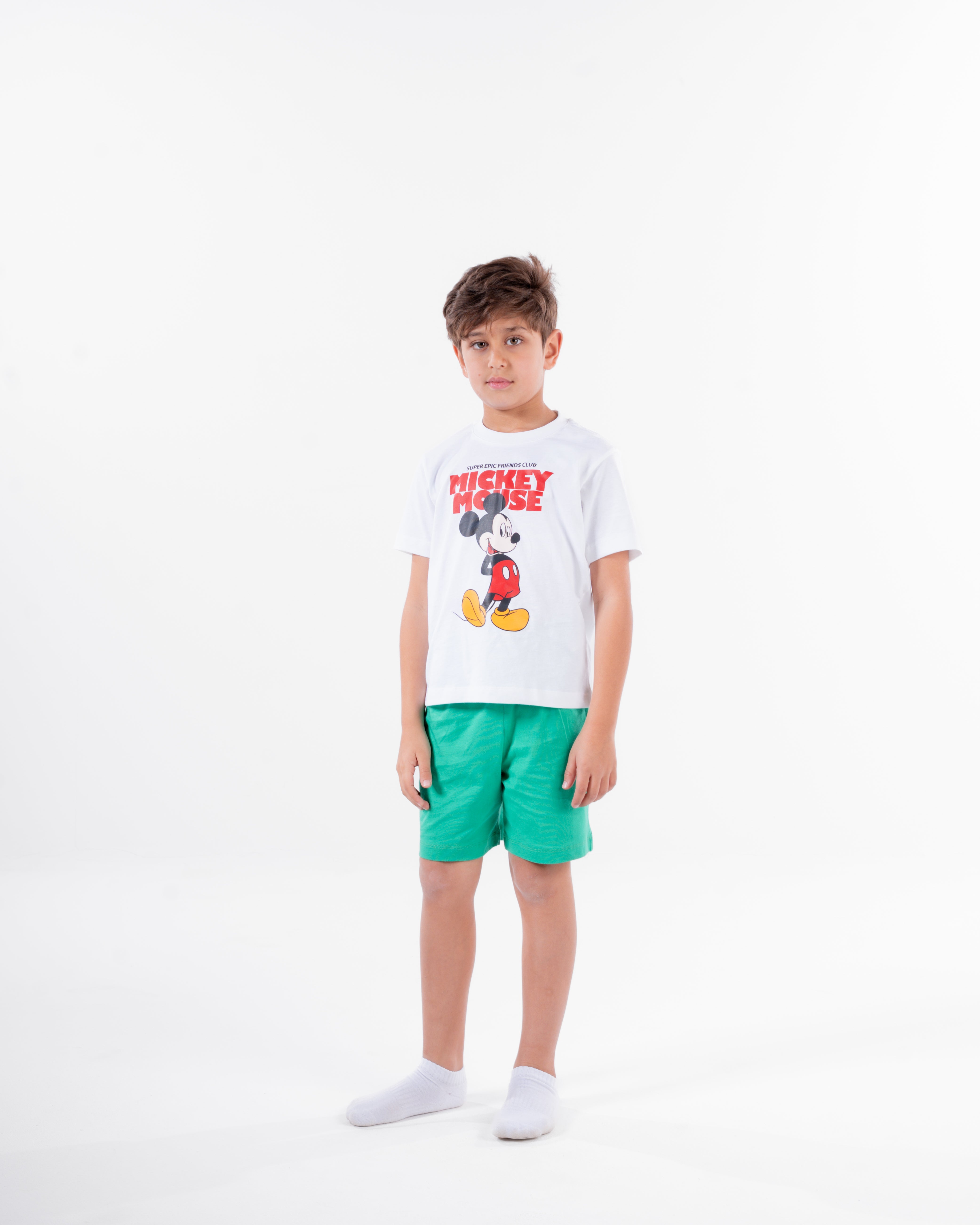Boys Printed Mickey Half Sleeves Pyjama