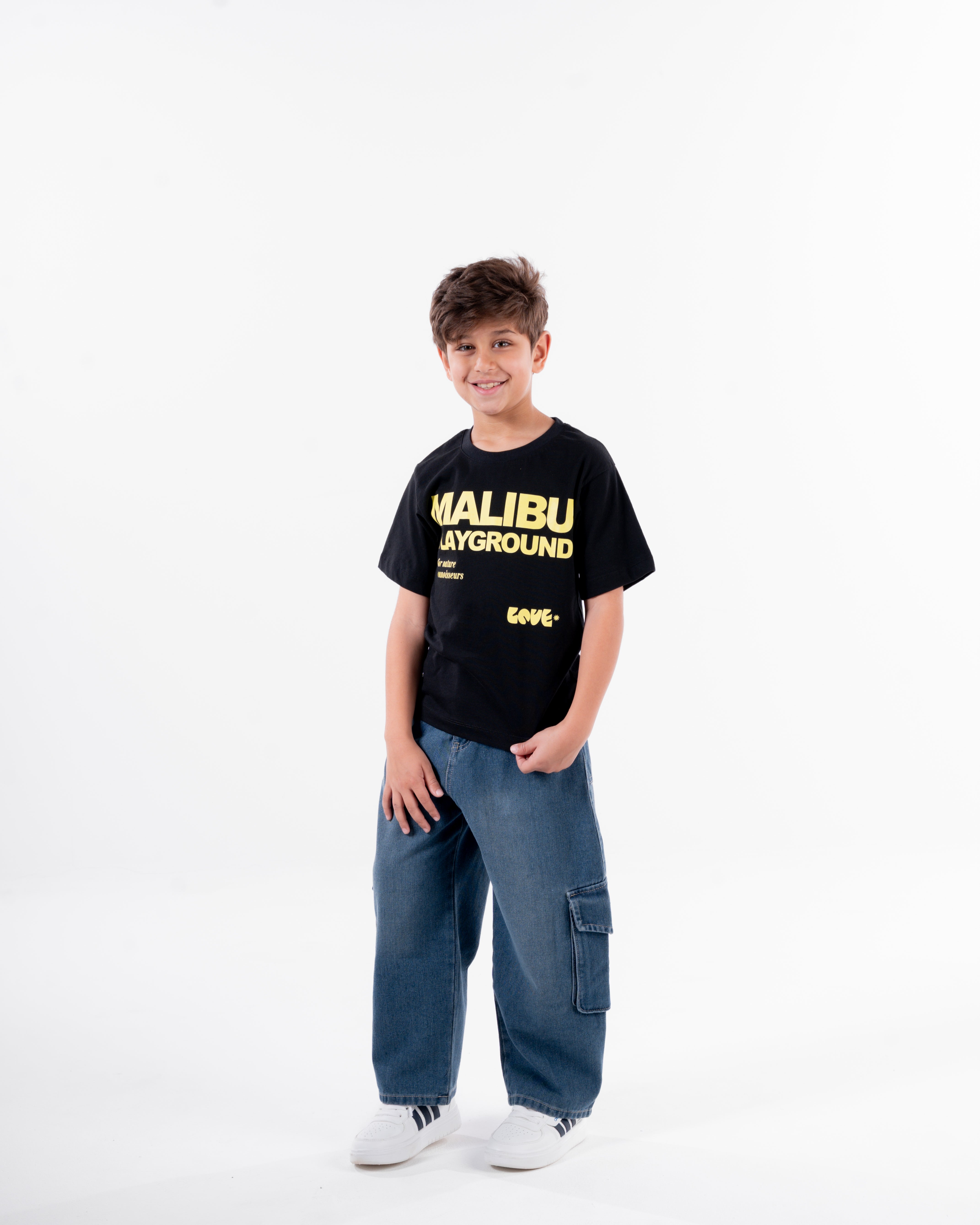 Boys Printed Malibu Half Sleeves T-Shirt Oversize