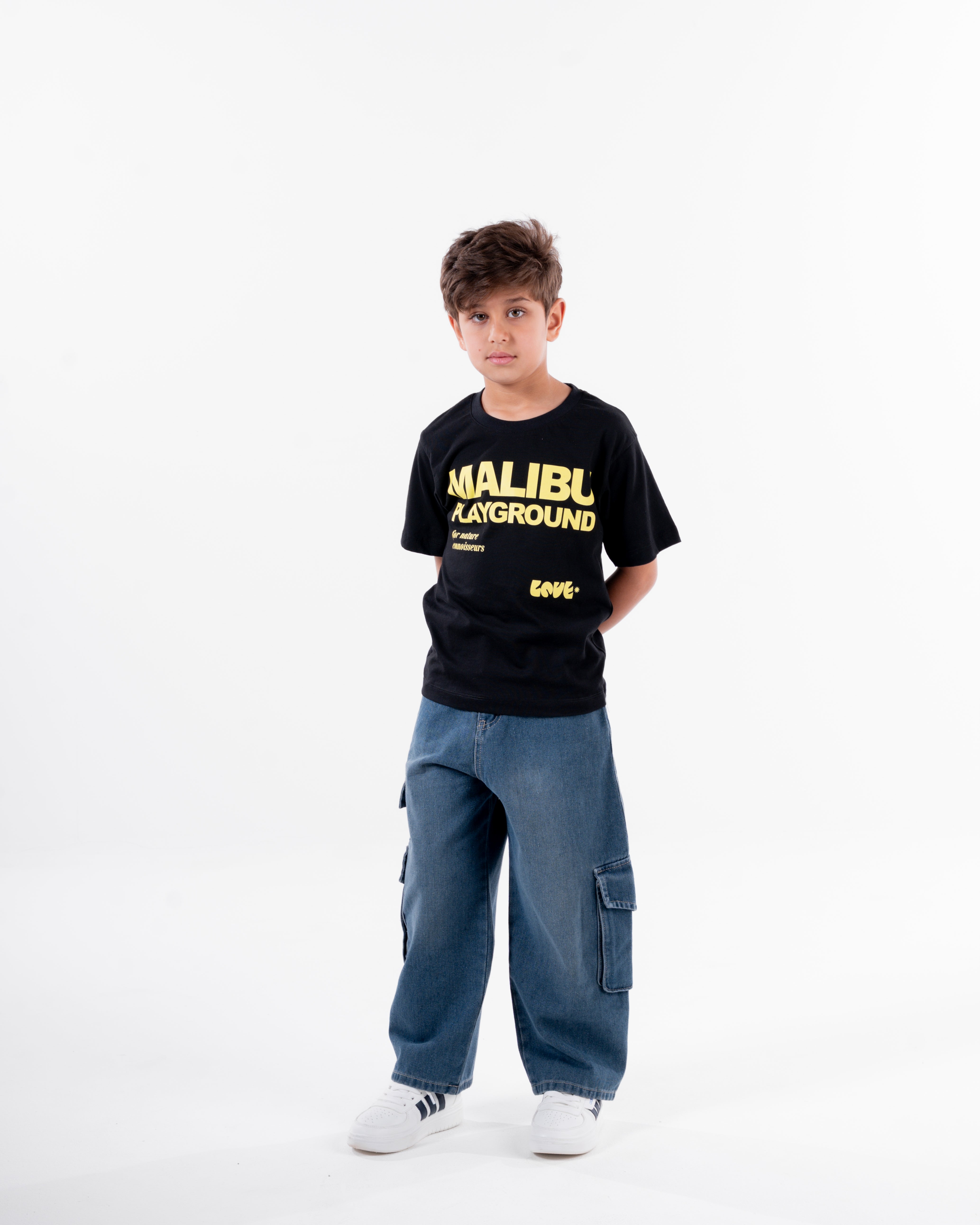 Boys Printed Malibu Half Sleeves T-Shirt Oversize