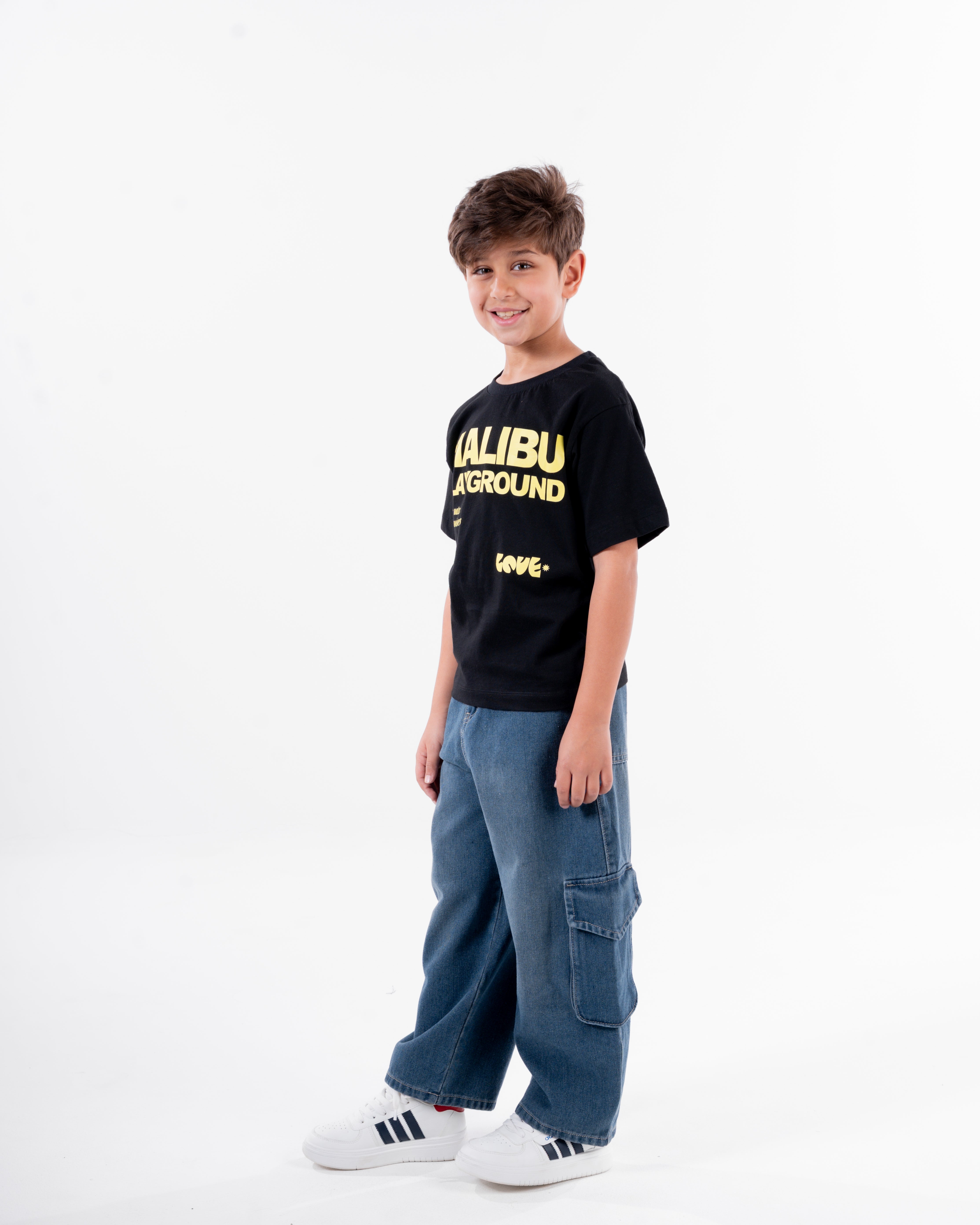 Boys Printed Malibu Half Sleeves T-Shirt Oversize