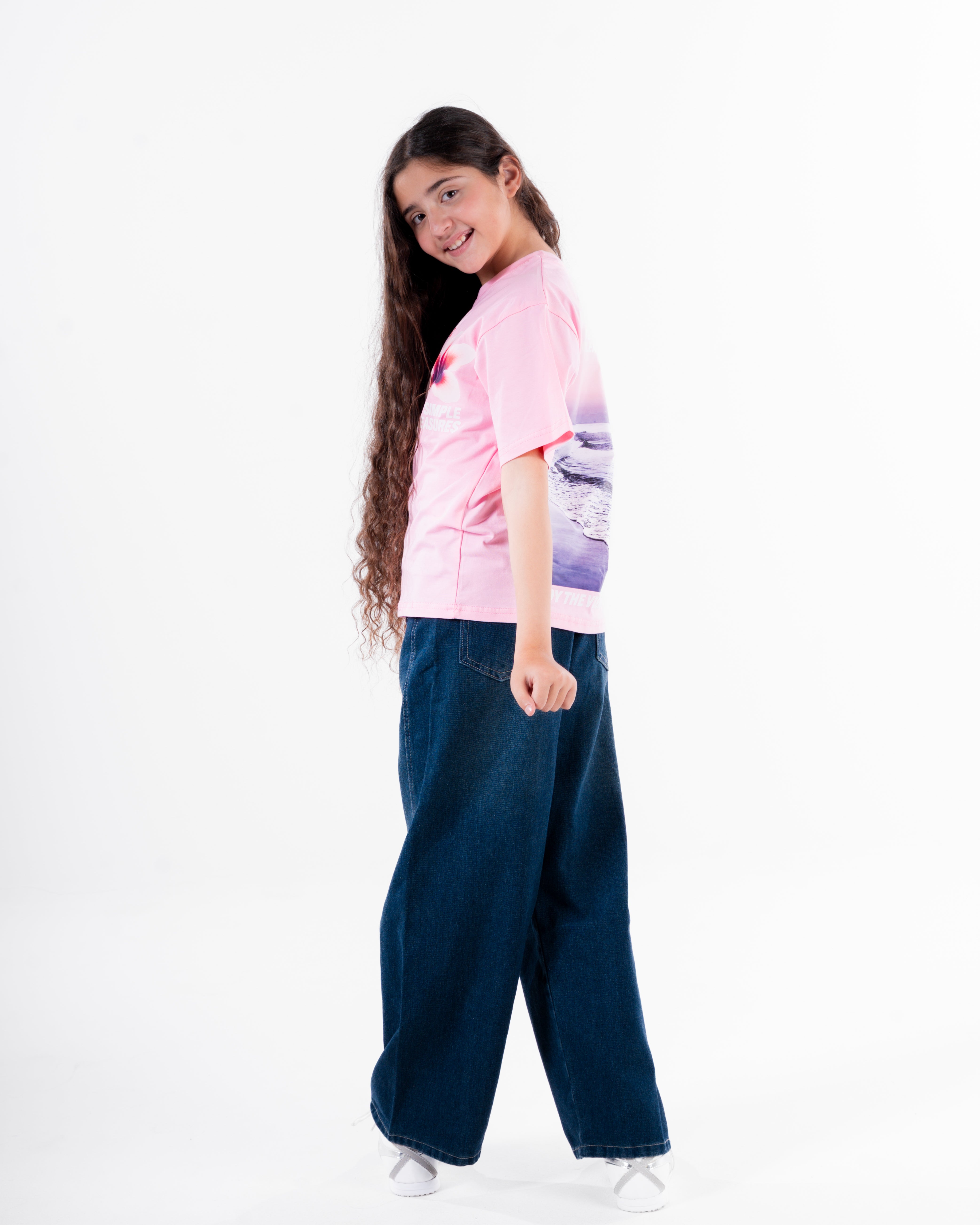 Girls Printed Half Sleeves T-Shirt