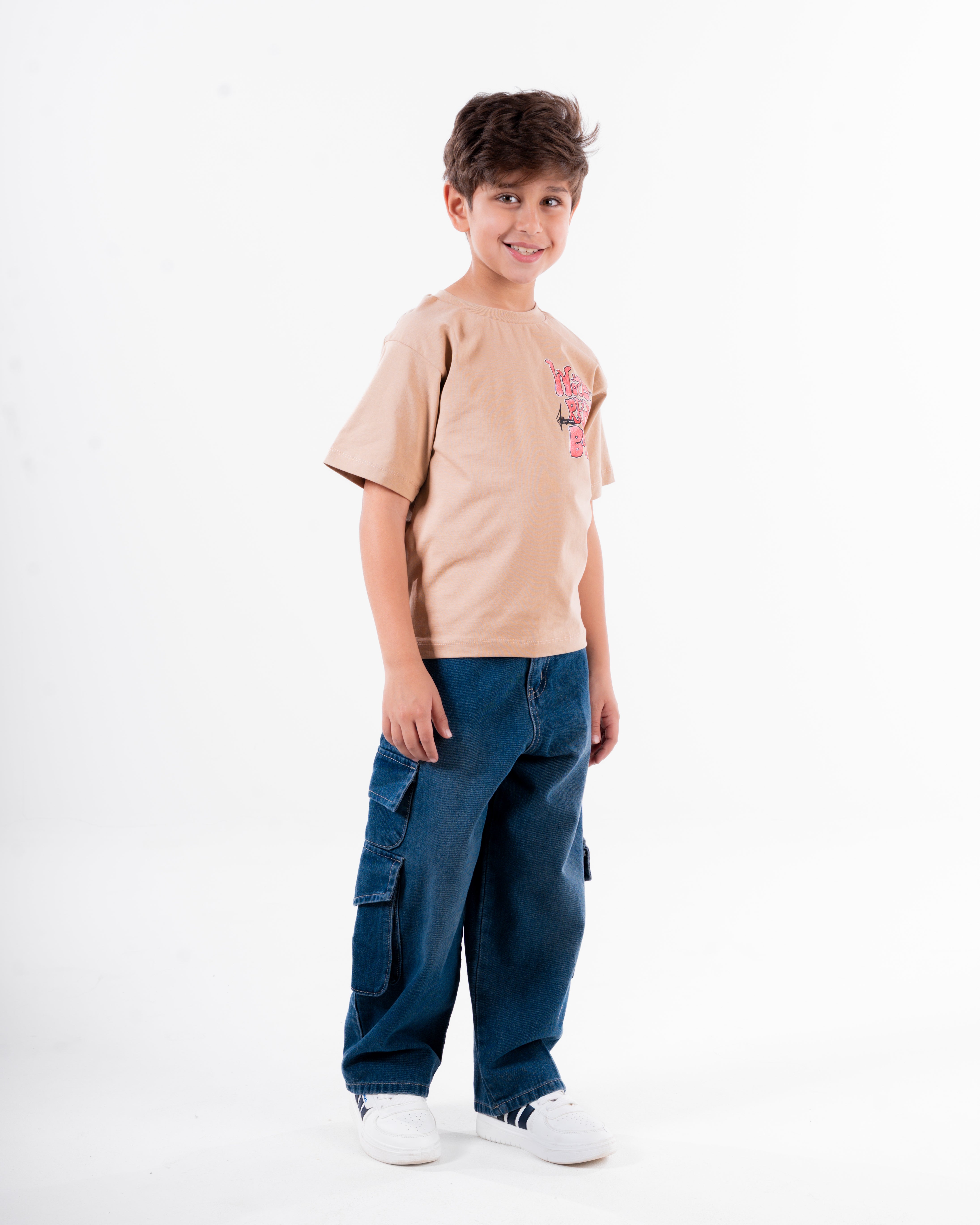 Boys Printed Bold T-shirt Oversize