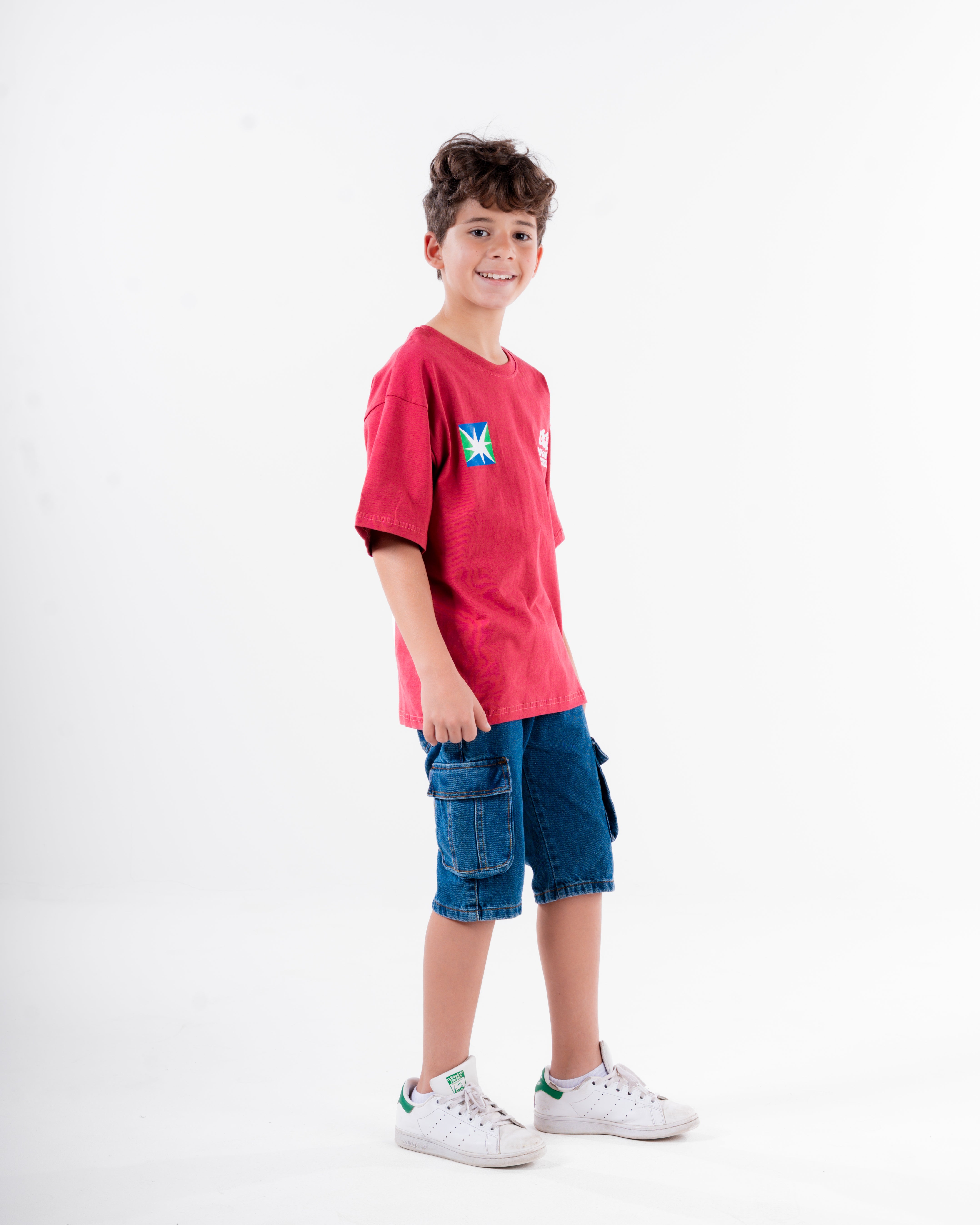 Boys Printed Off World Records T-Shirt Oversize
