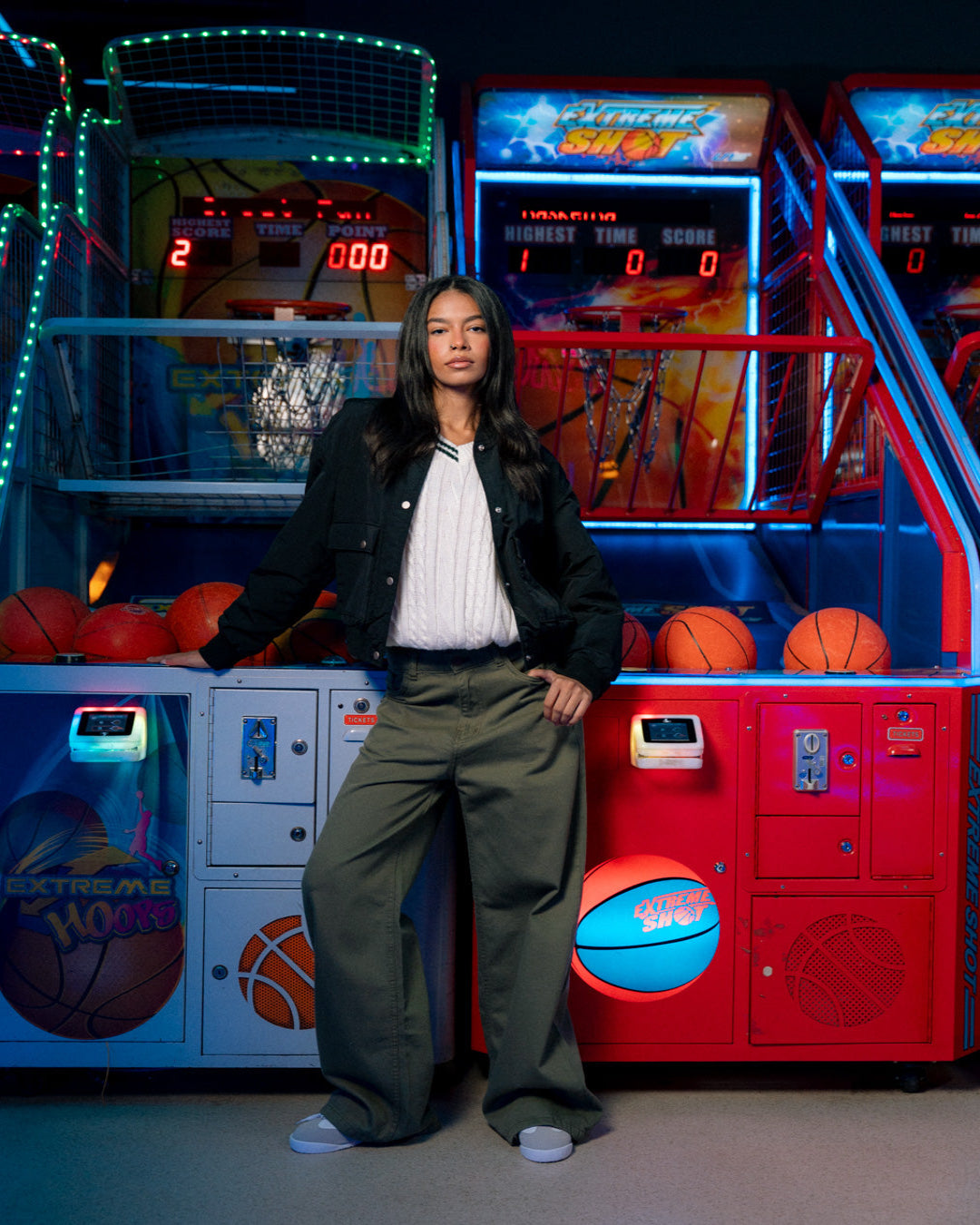 بنطلون جبردين نسائي واسع الساق