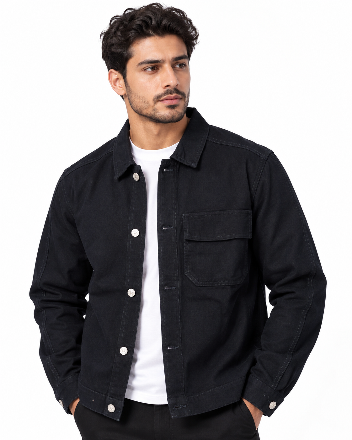 Men Gabardine Jacket W/1Pocket